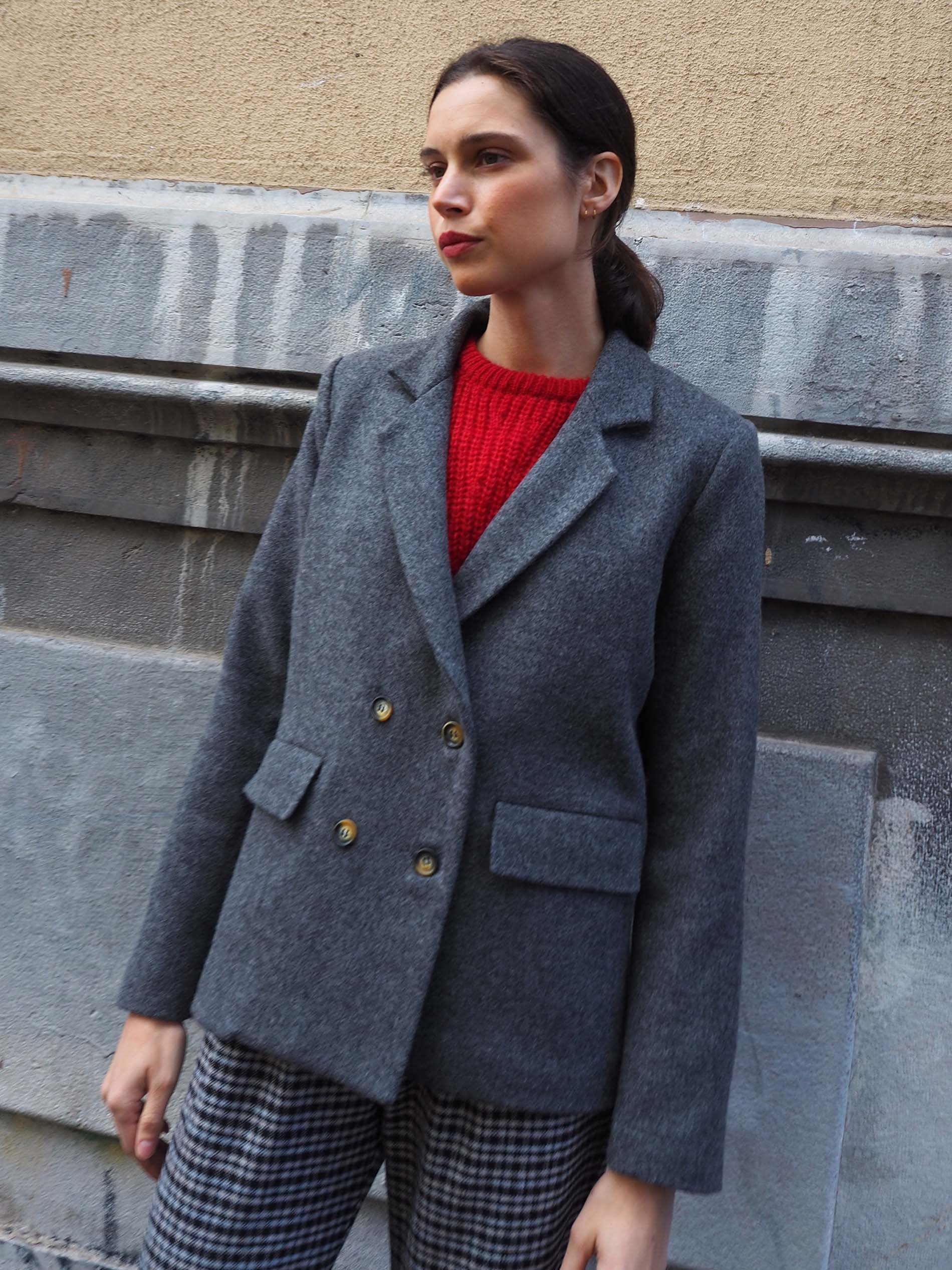 Chaquetón TURIN lana gris