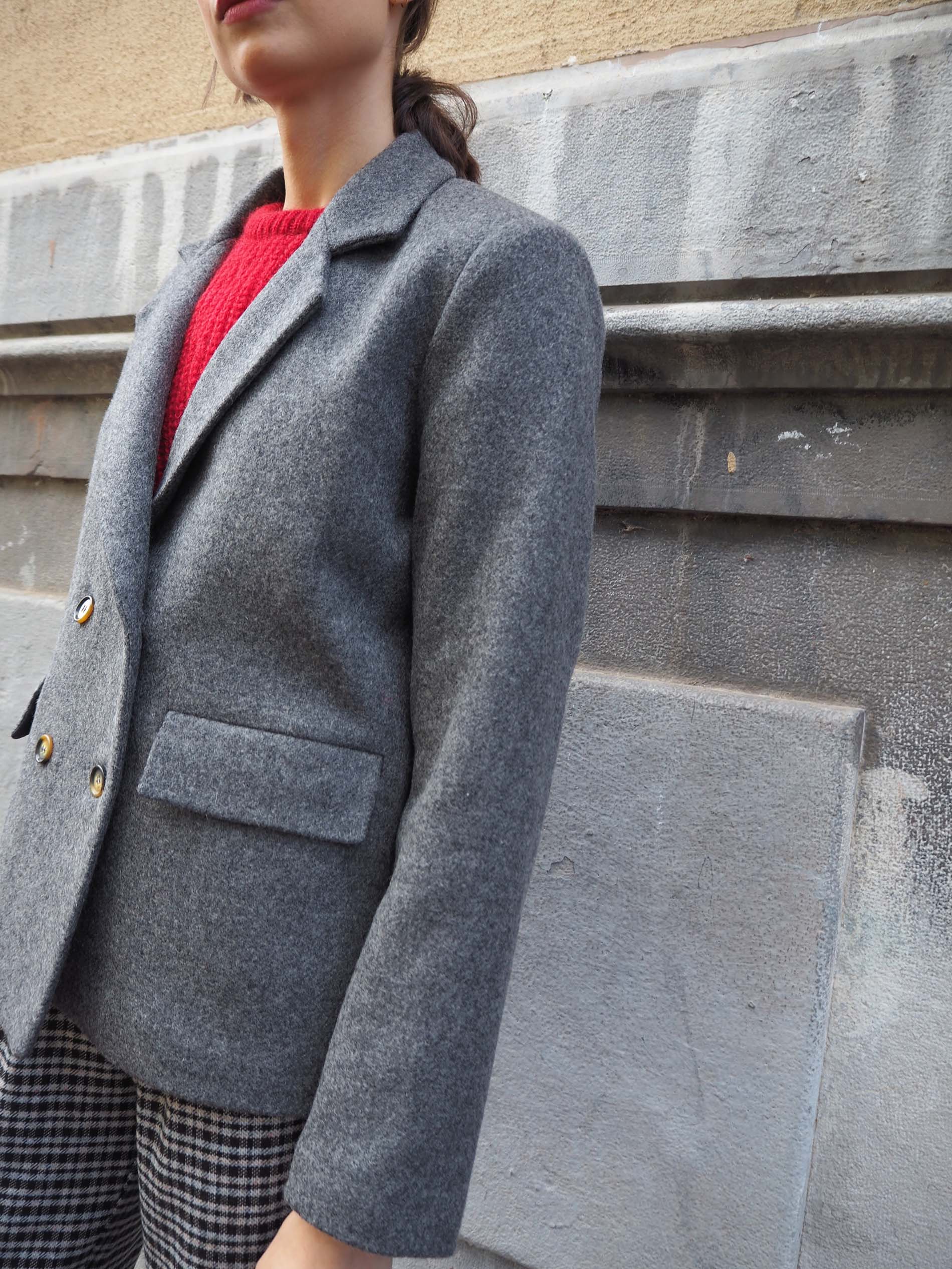 Chaquetón TURIN lana gris