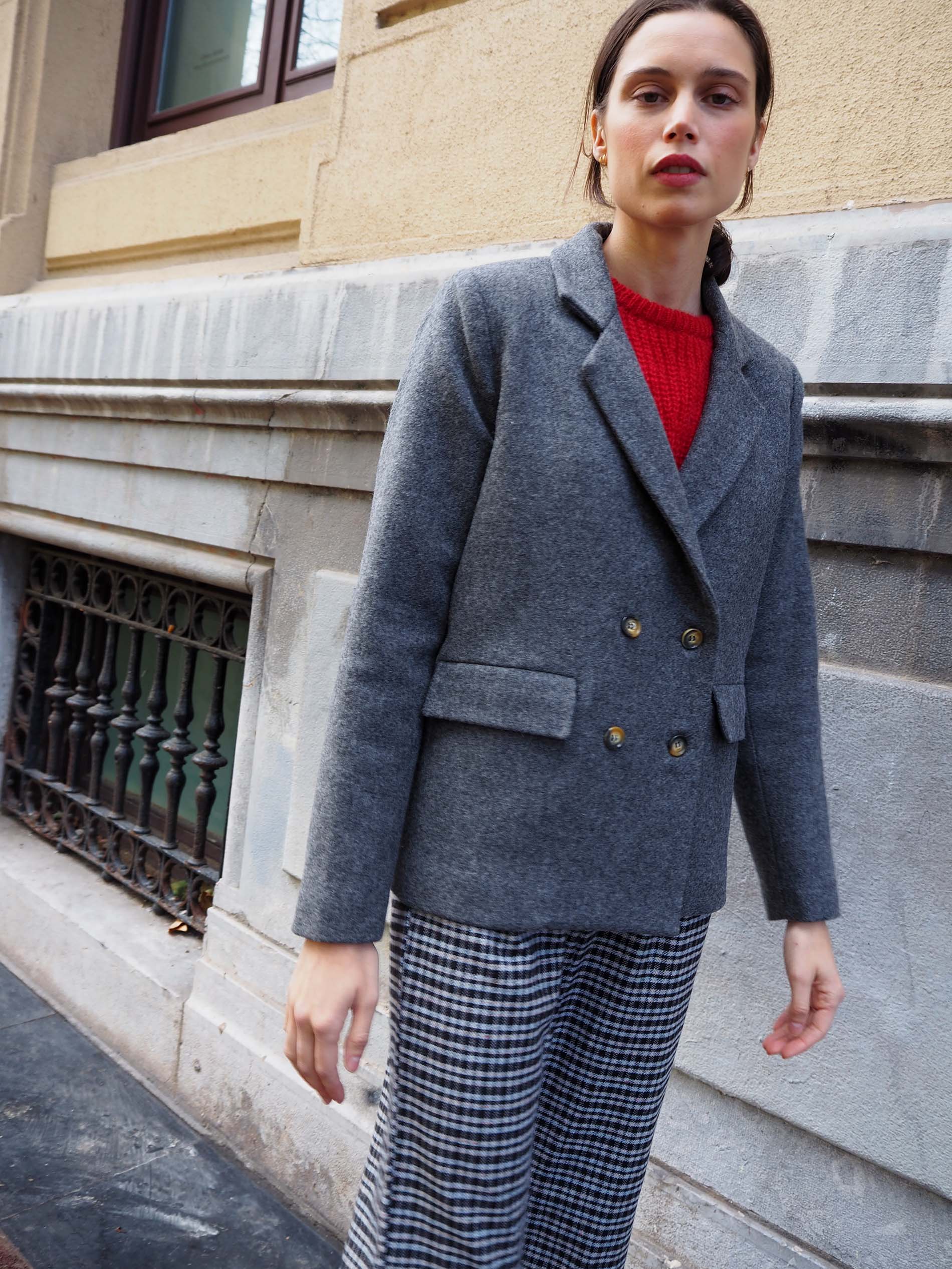 Chaquetón TURIN lana gris