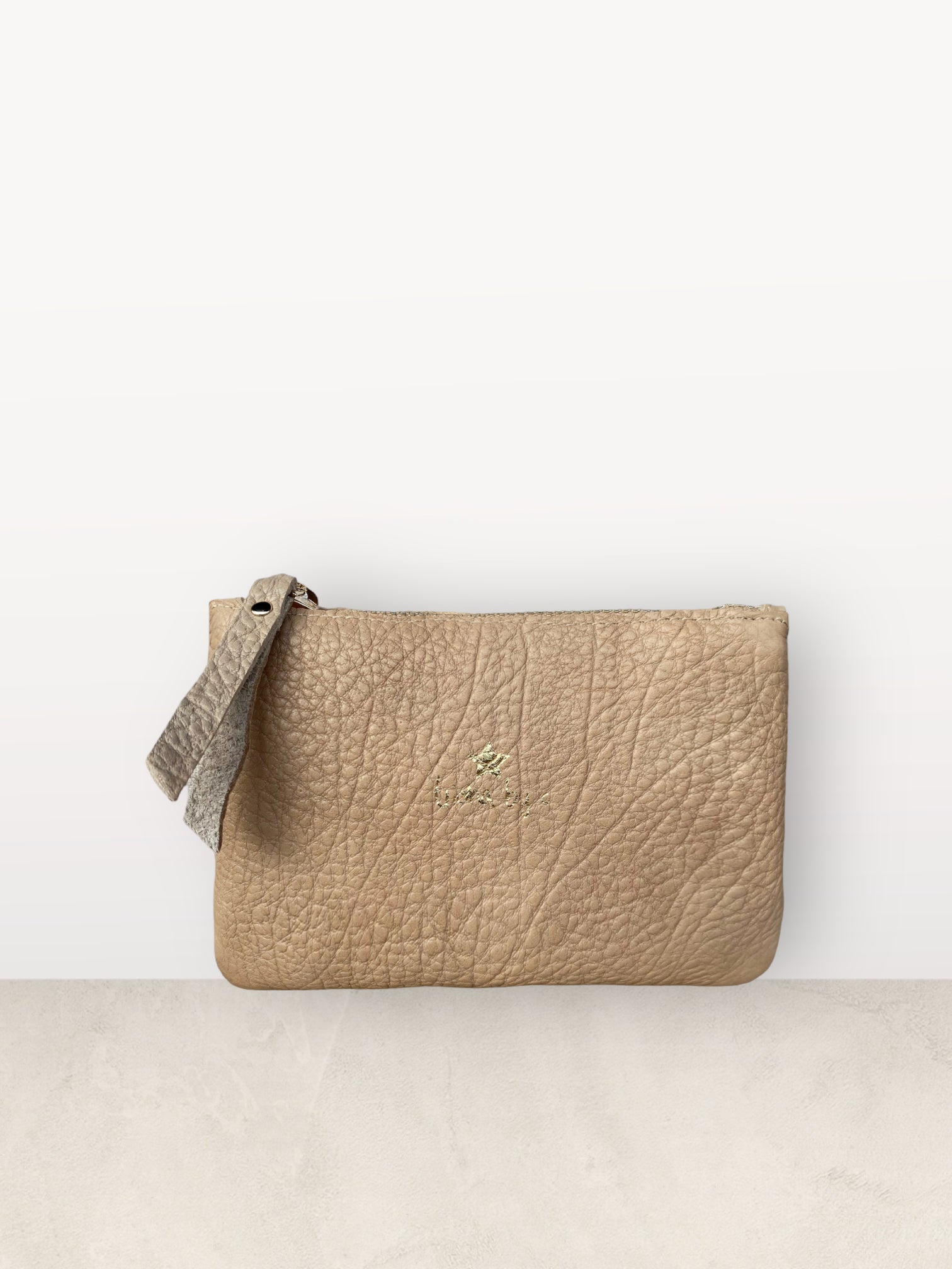 Cartera piel camel