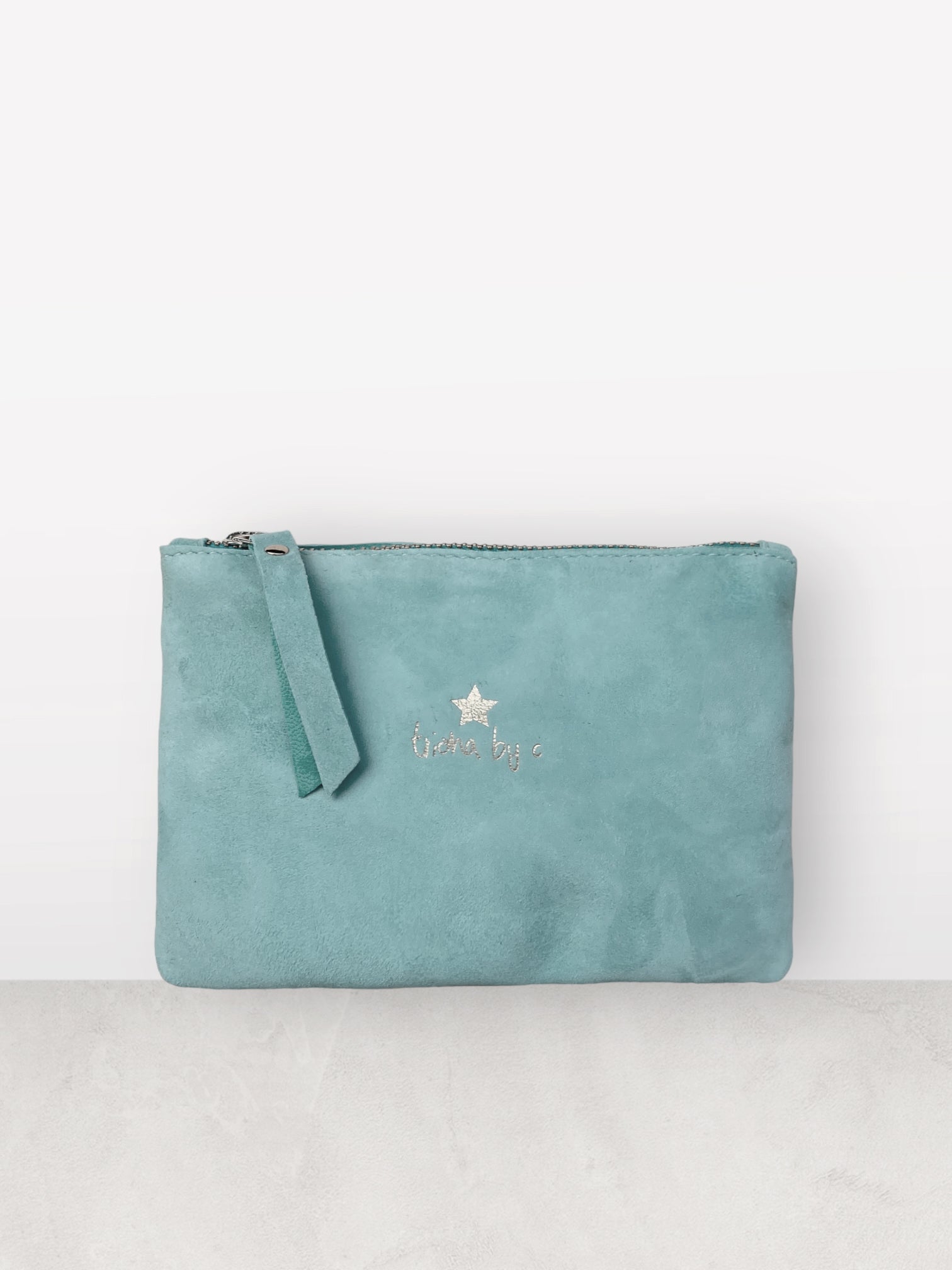 Portefeuille en daim vert