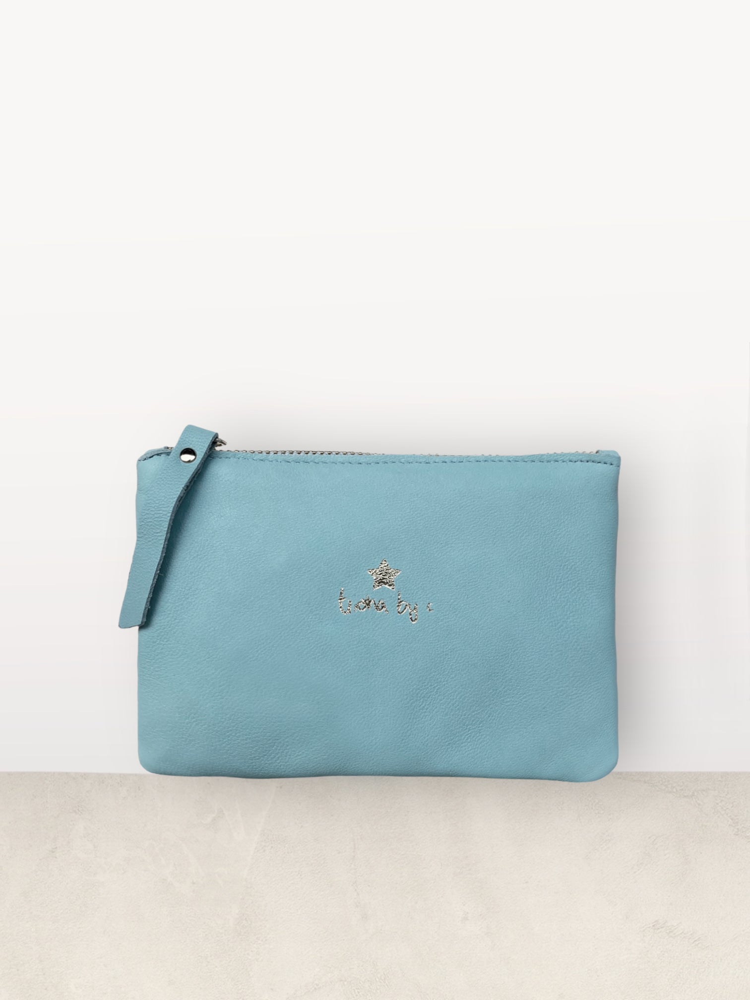 Cartera piel aqua