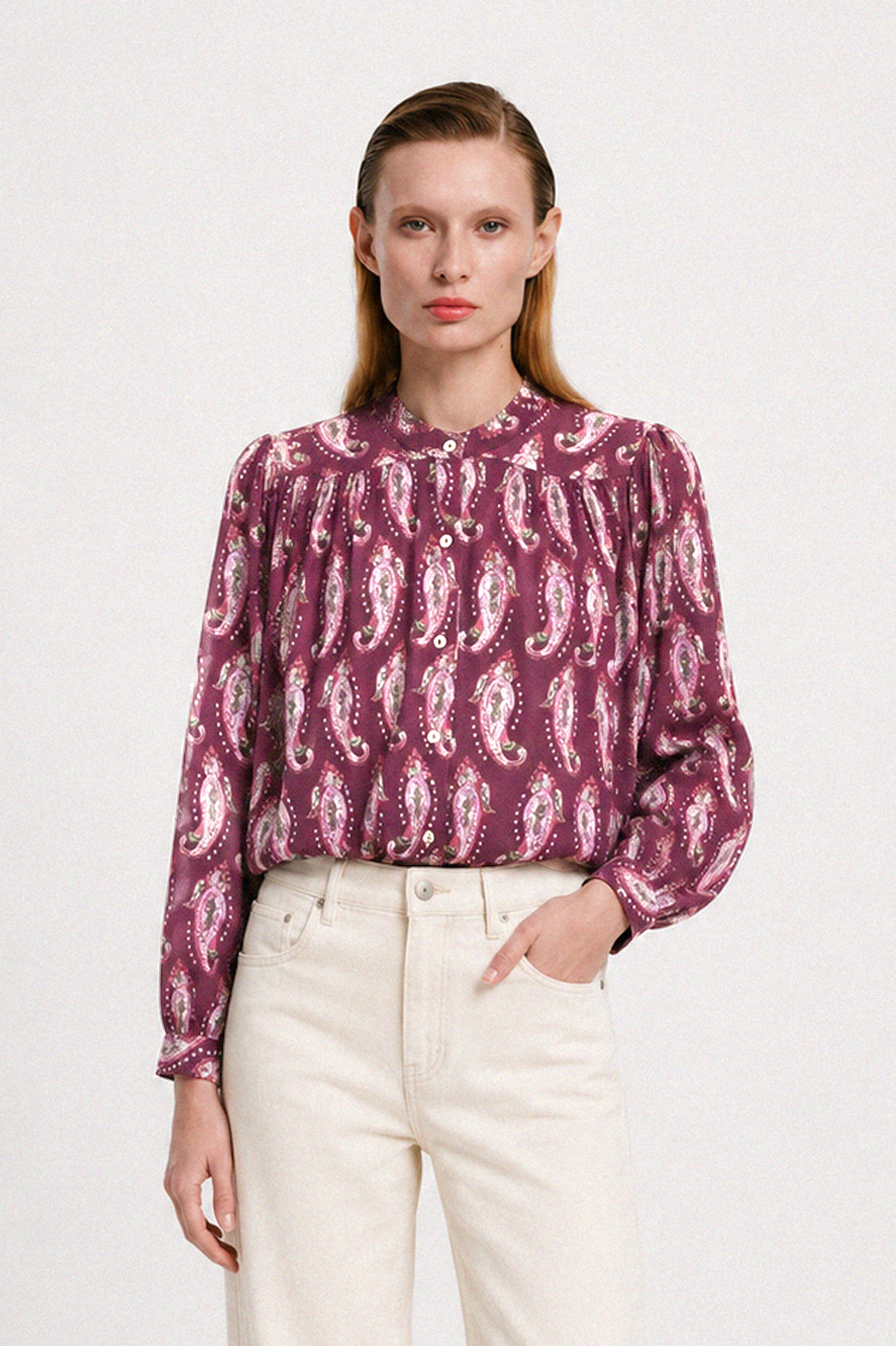 Blusa sidney pasley burdeos