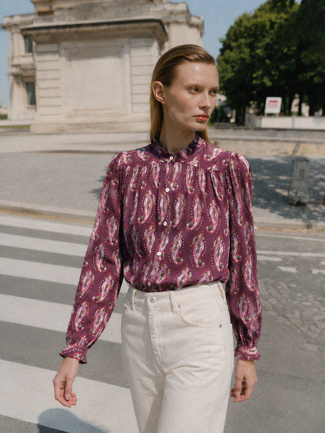 Blusa sidney pasley burdeos