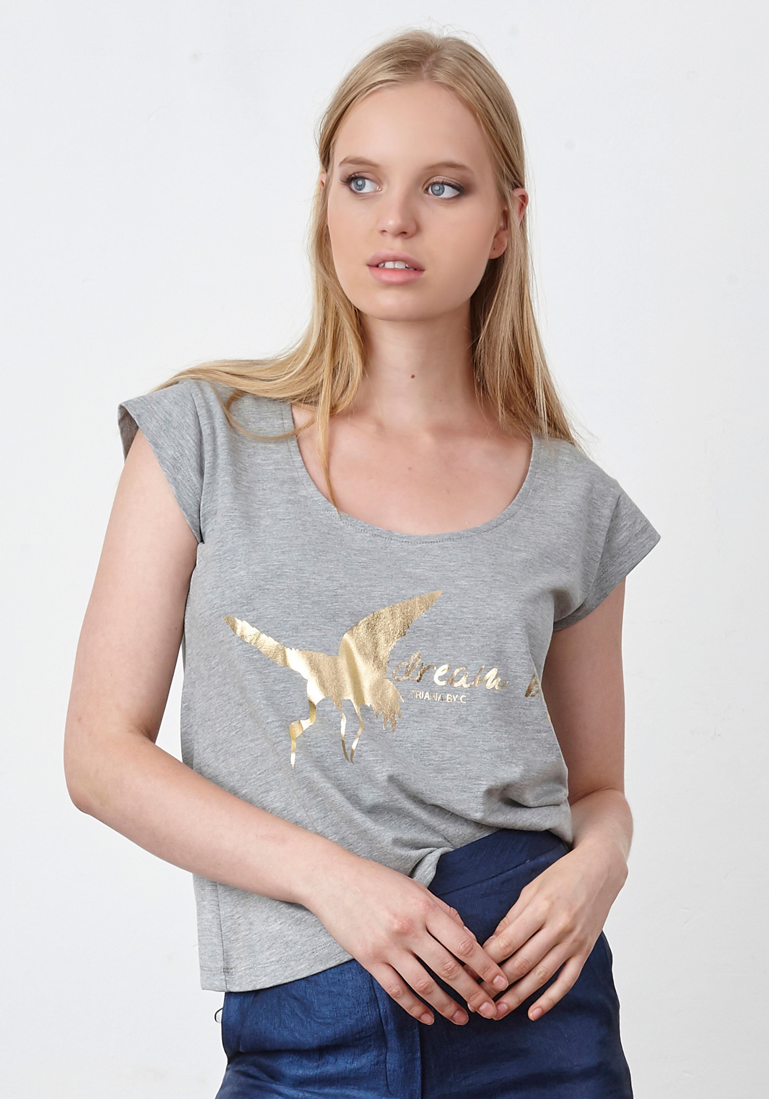 Gray tank top DREAM BIG