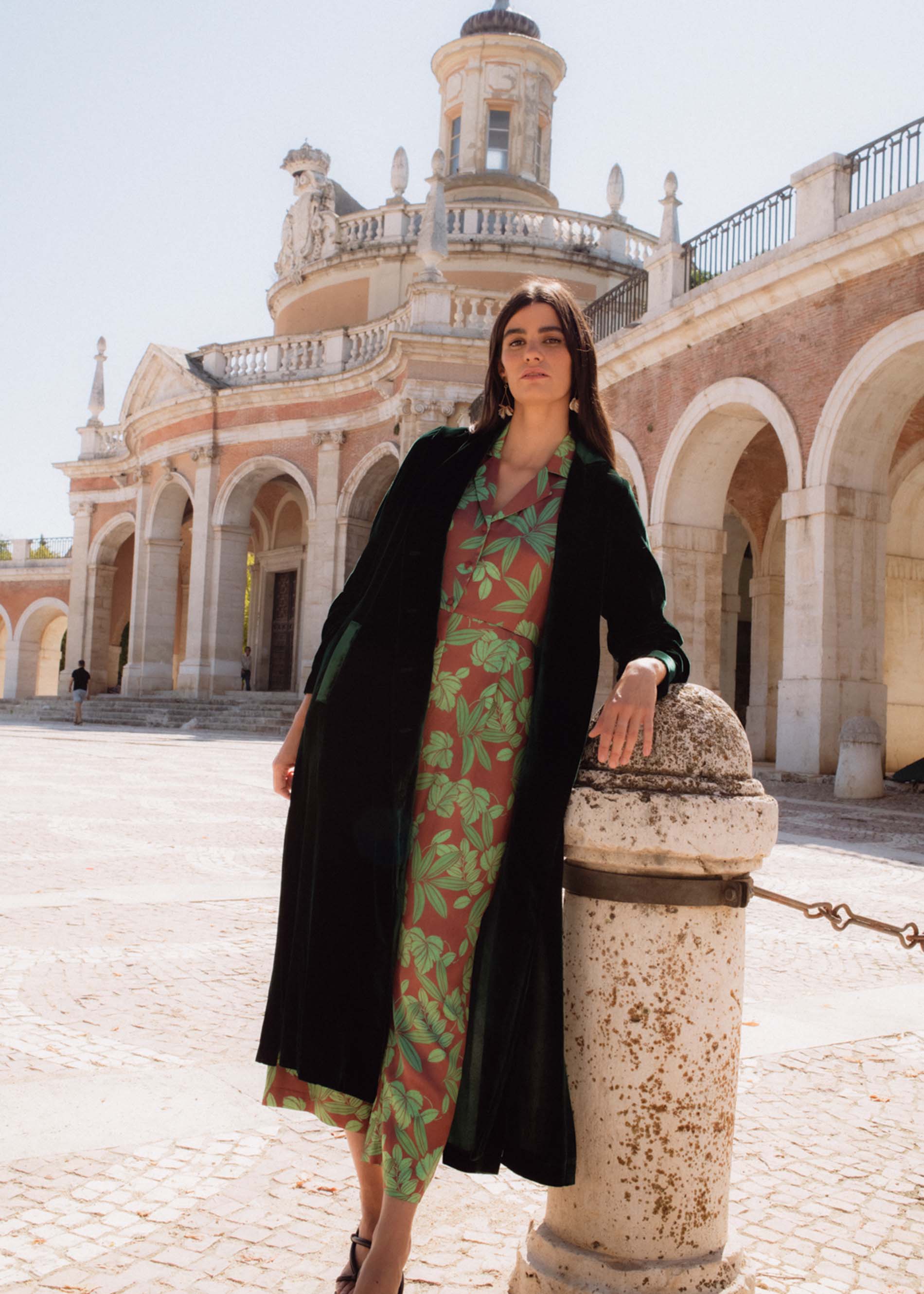 Abrigo vestido terciopelo de seda VERDE