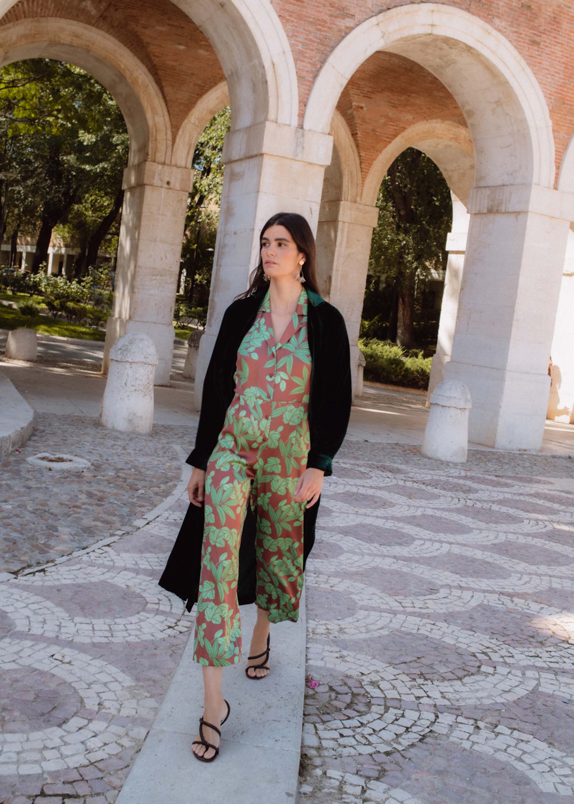 Abrigo vestido terciopelo de seda VERDE