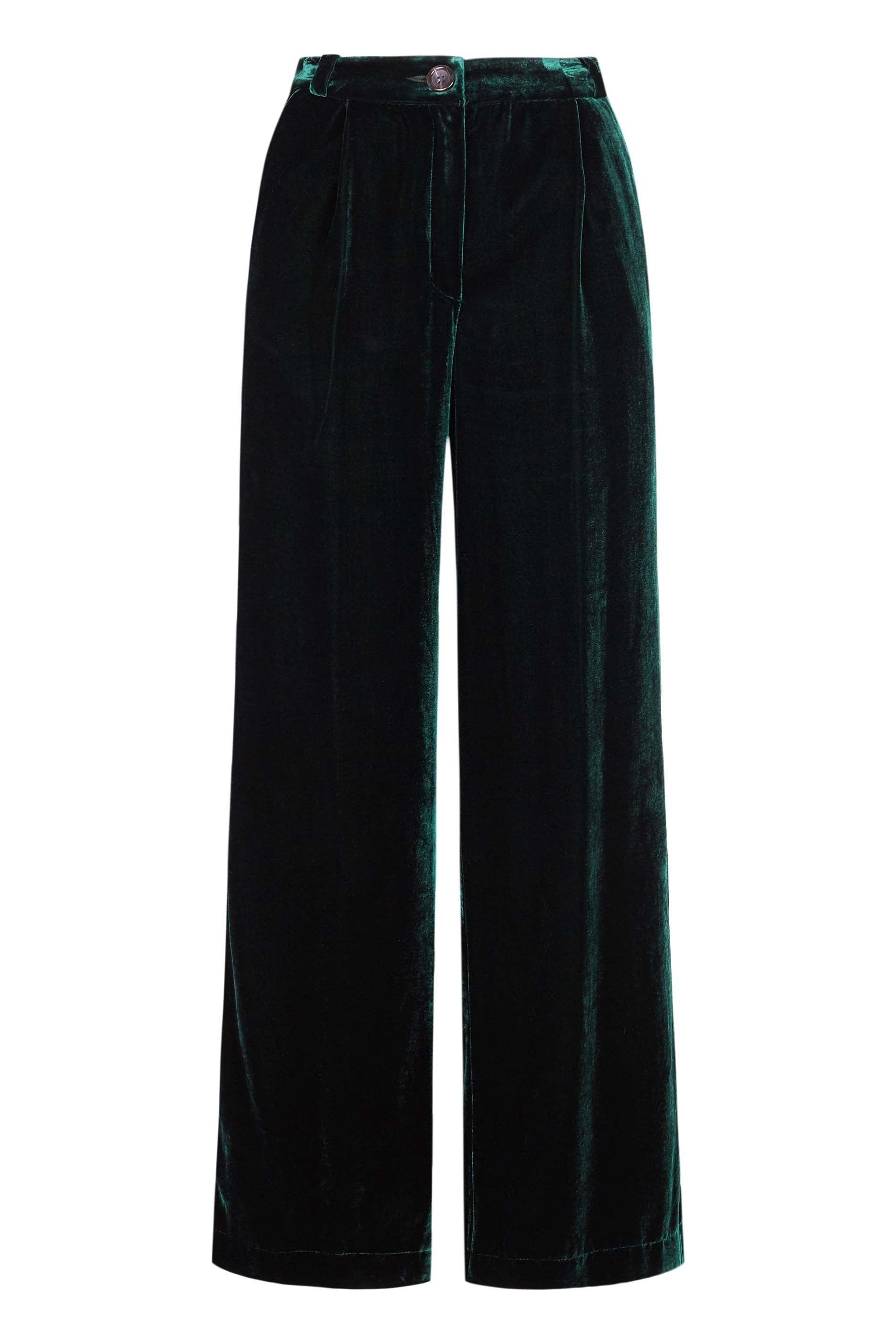 PANTALÓN CATHA terciopelo de seda VERDE