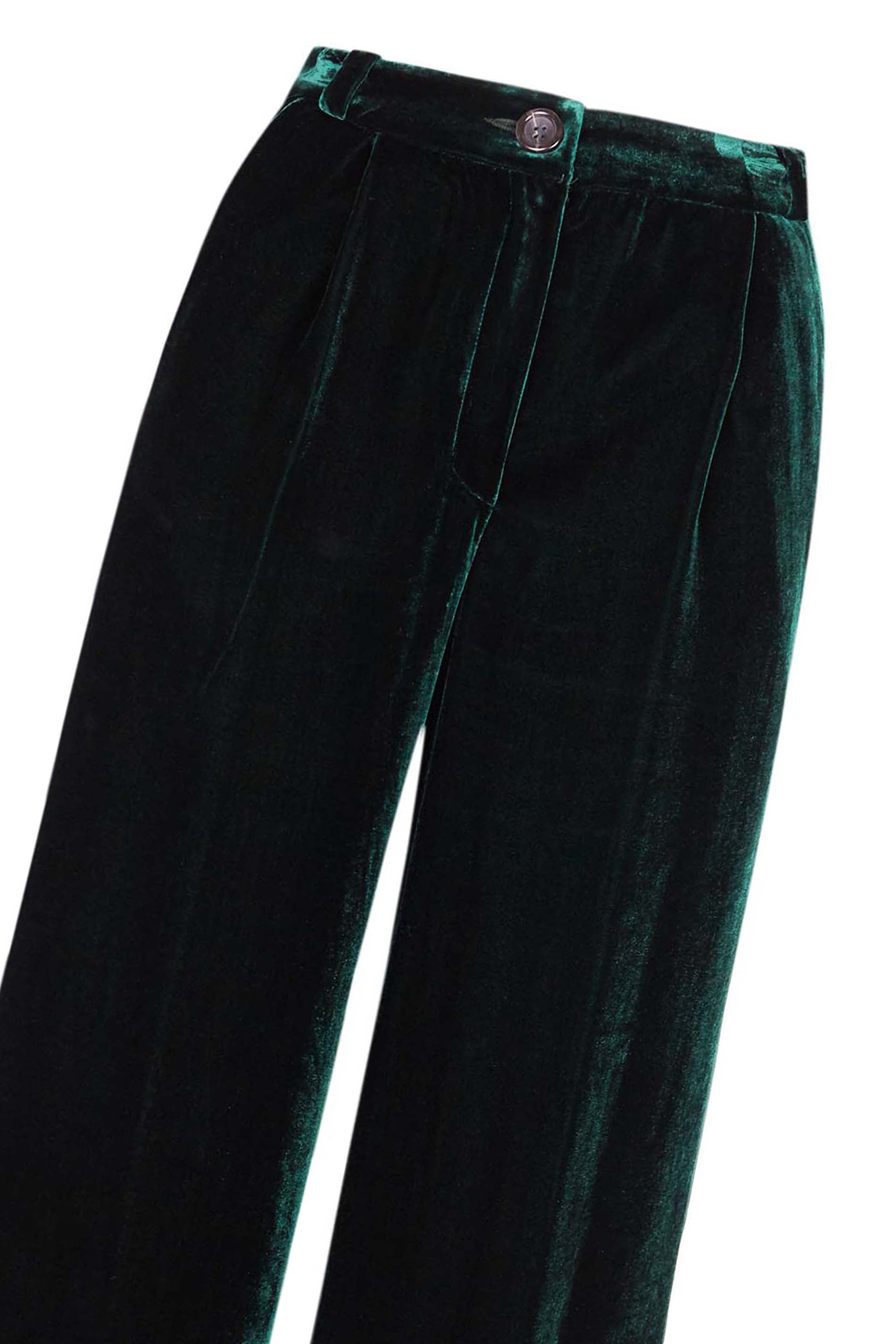 PANTALÓN CATHA terciopelo de seda VERDE