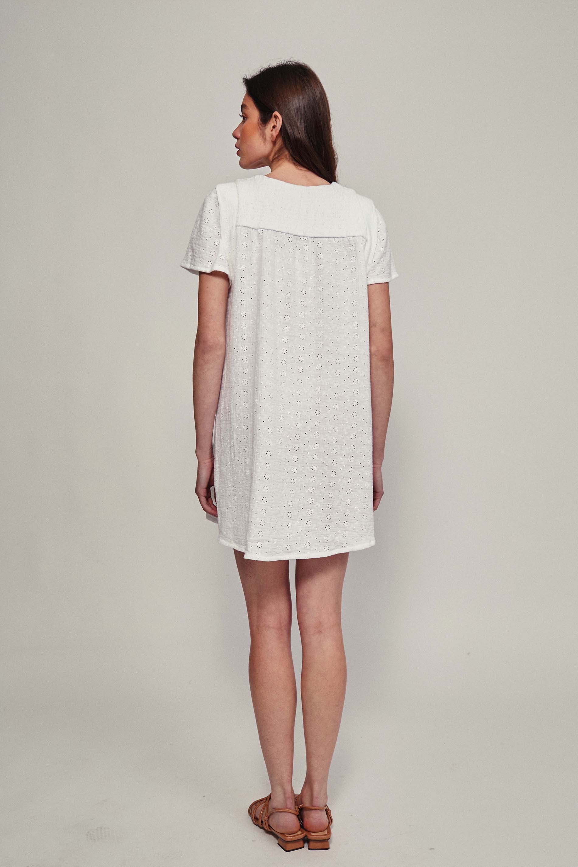 White embroidered MEDEA bambula dress