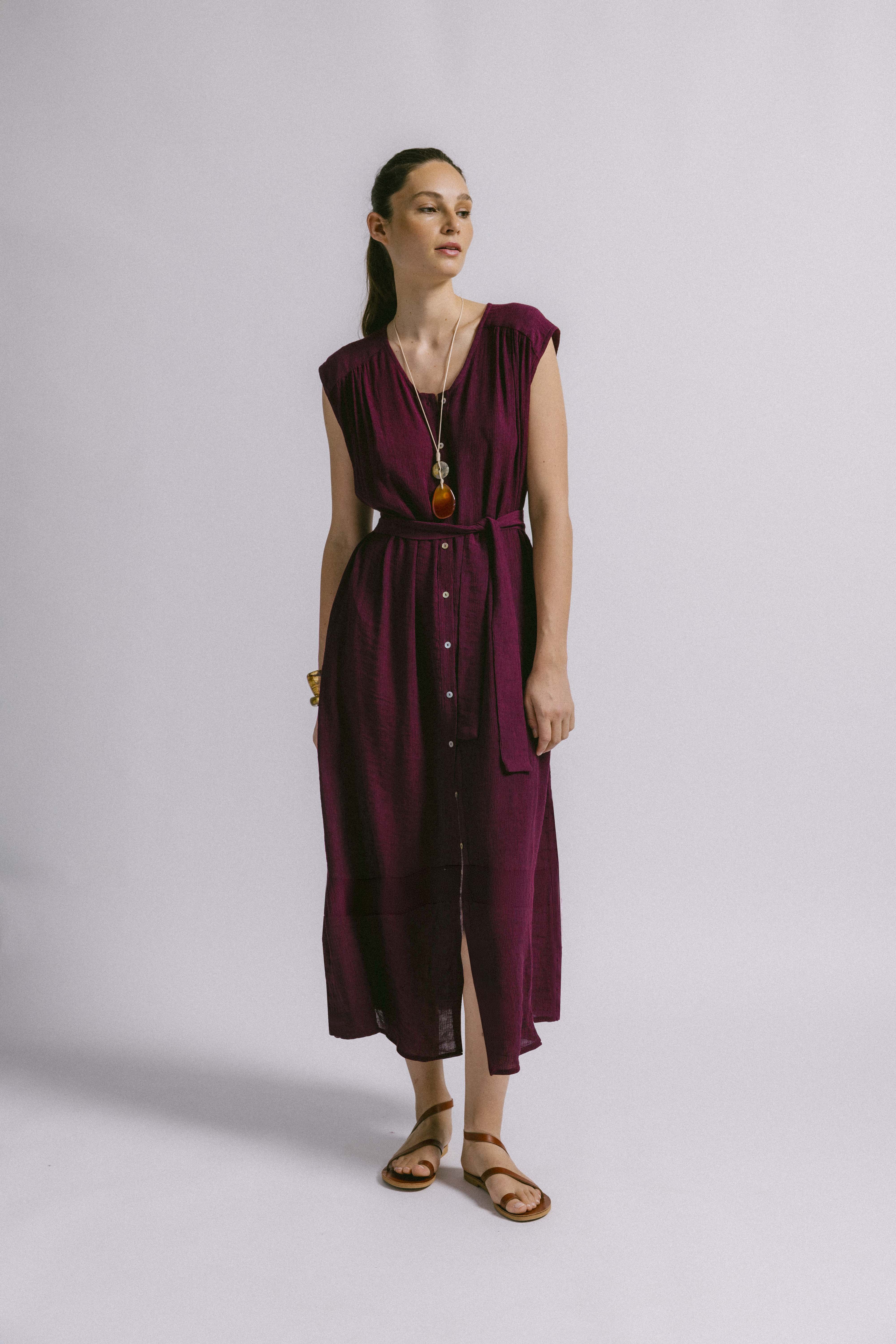 Vestido olimpia burdeos