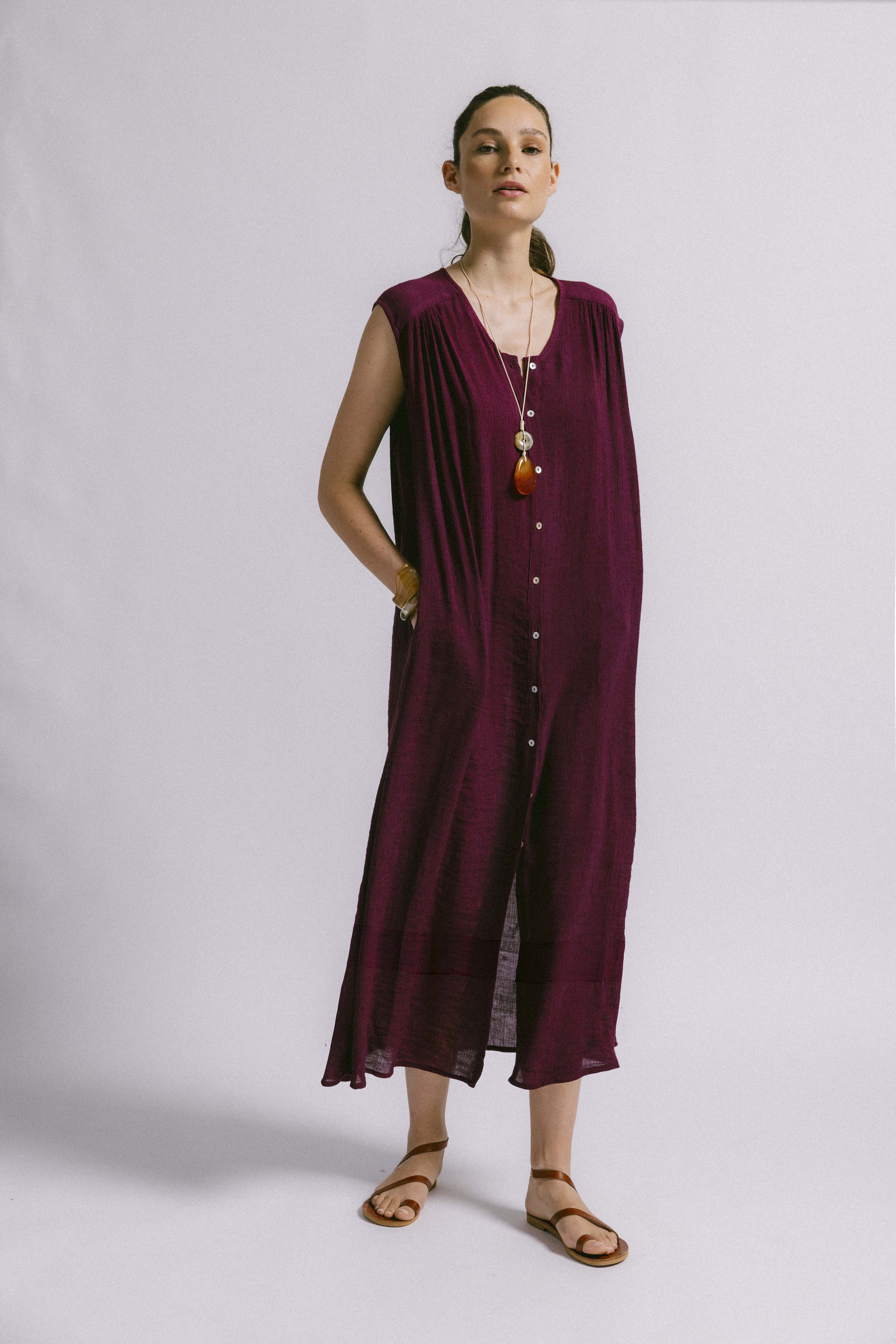 Vestido olimpia burdeos