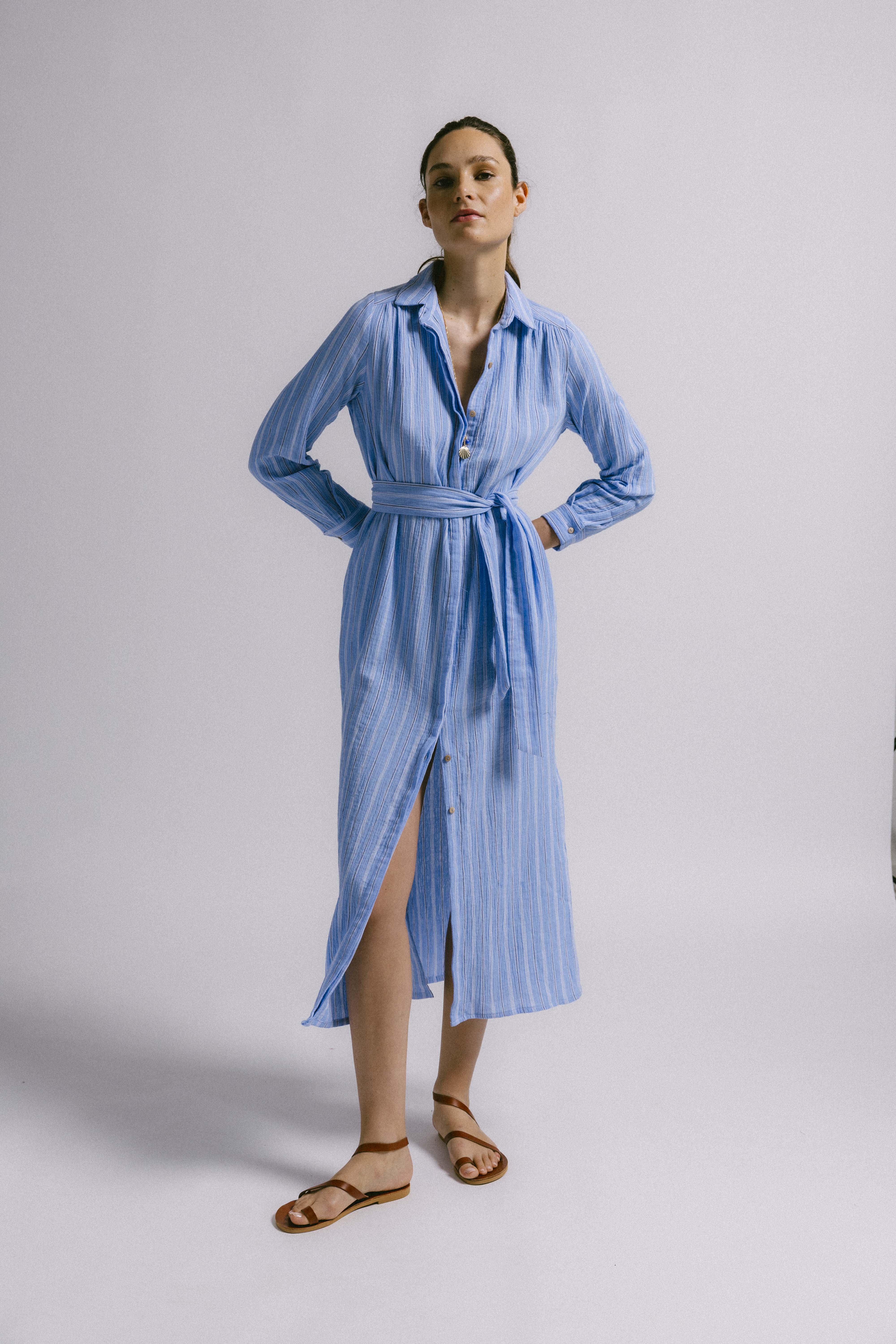 Vestido capira raya azul