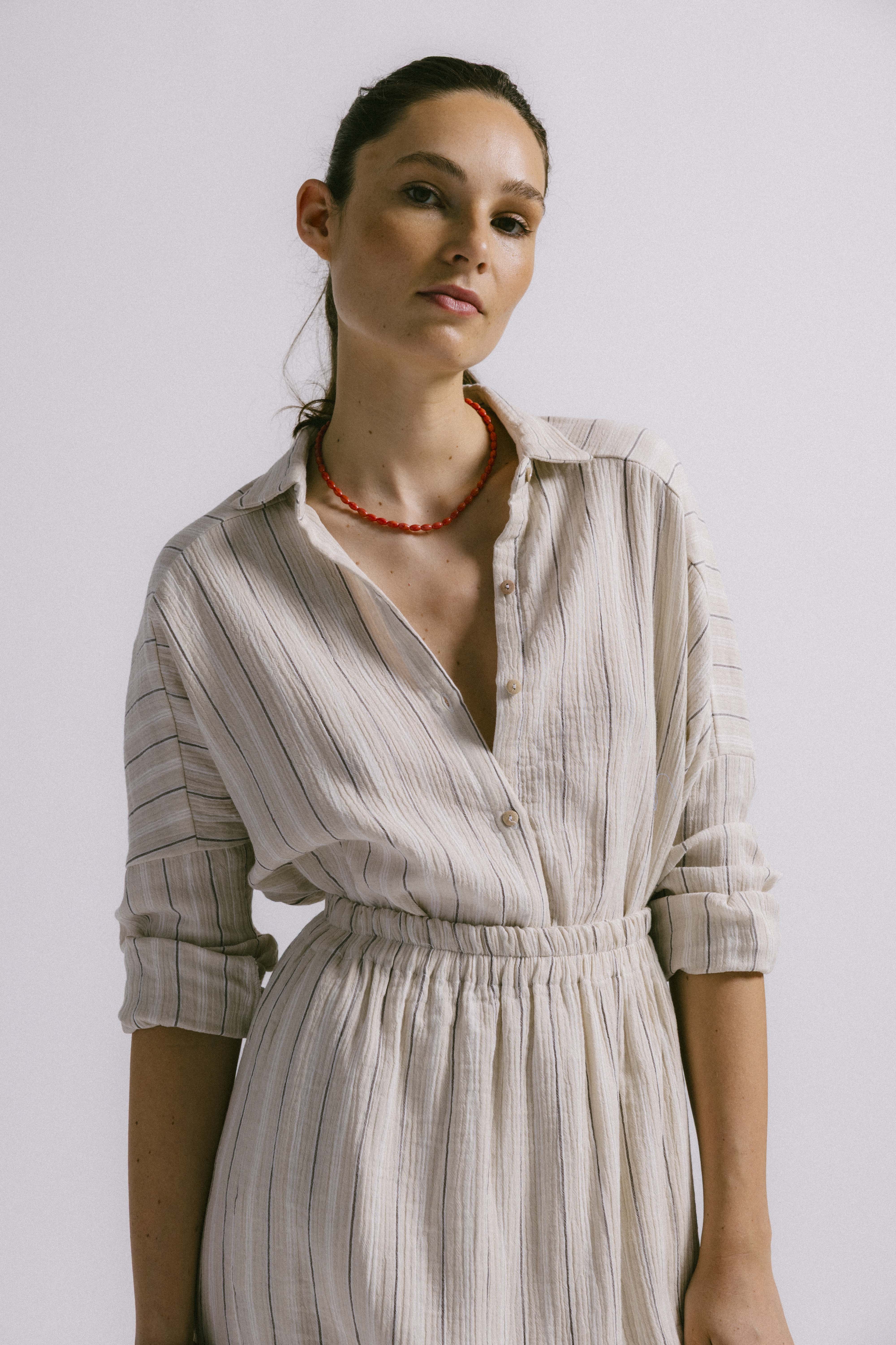 Blusa STAR rayas beige