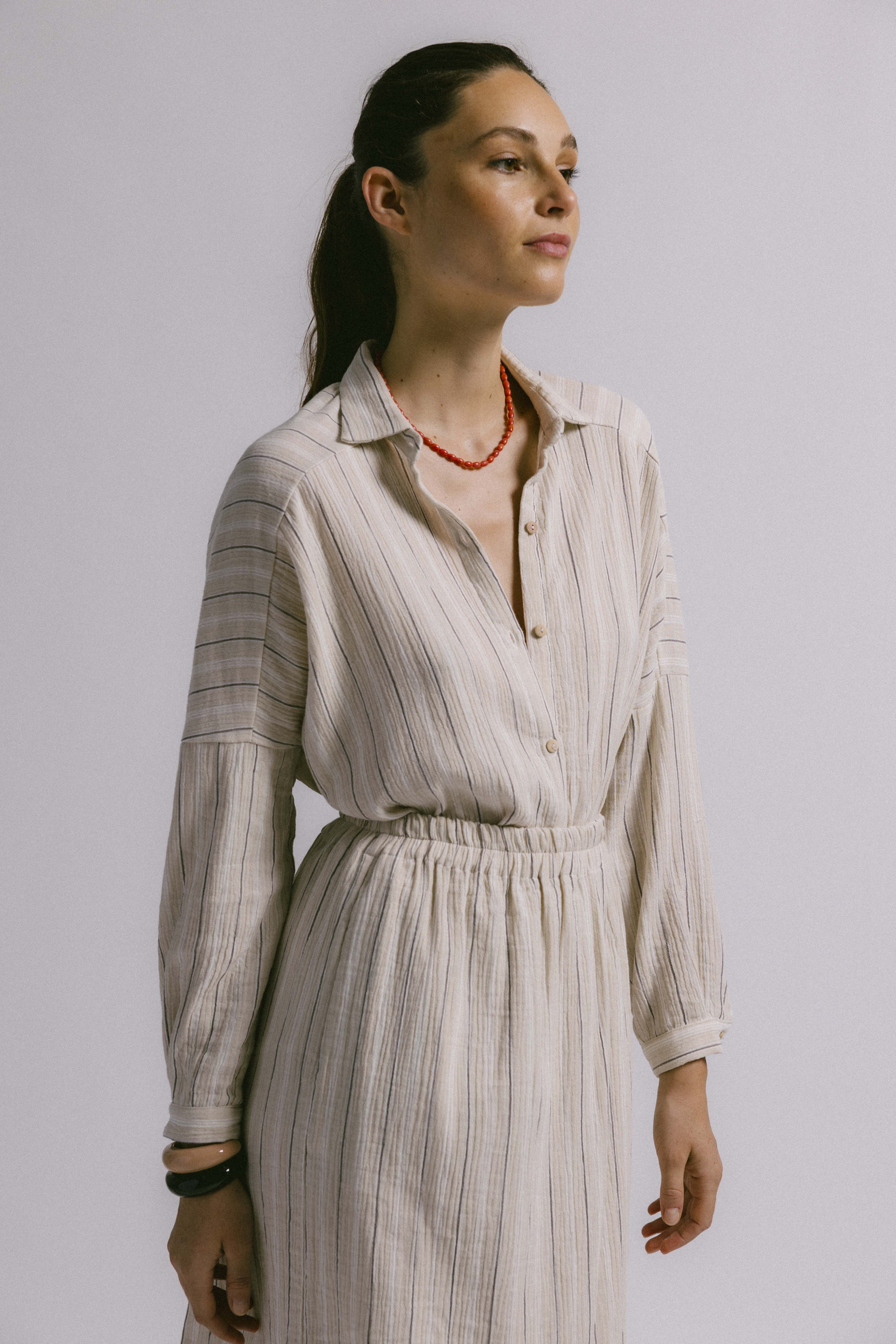 Blusa STAR rayas beige