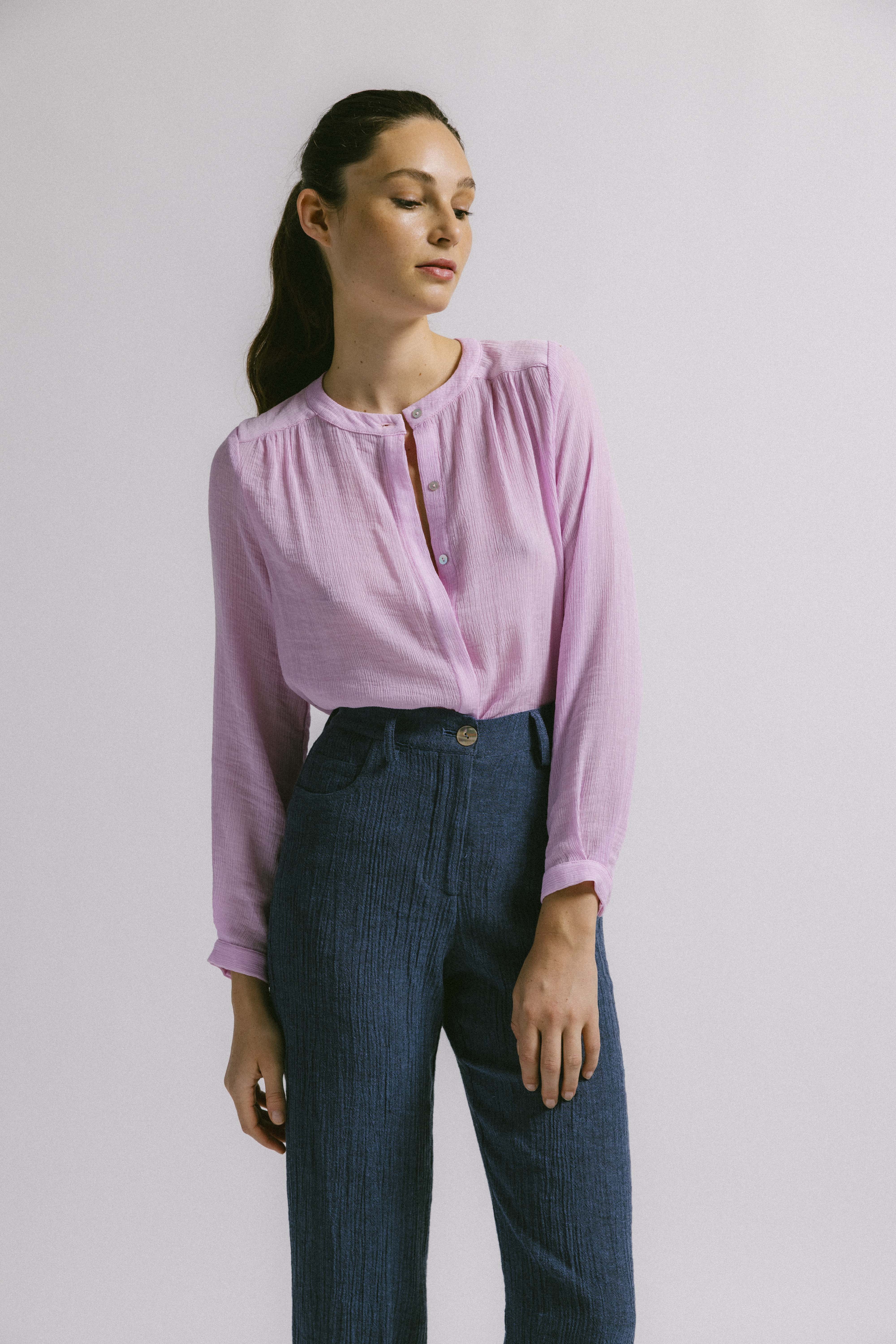 Blusa melbourne crinkle rosa