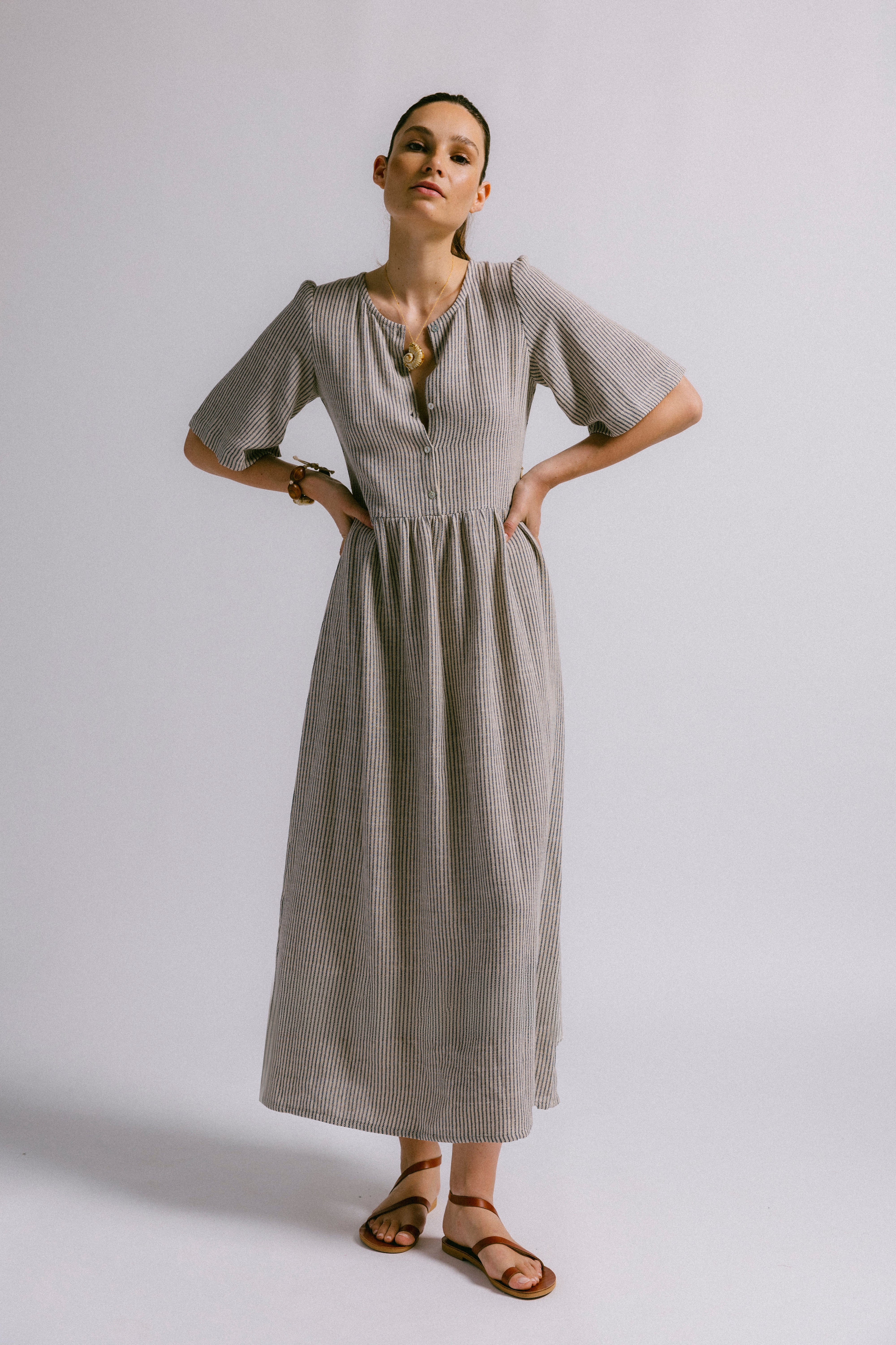 Vestido albury rustic rayas