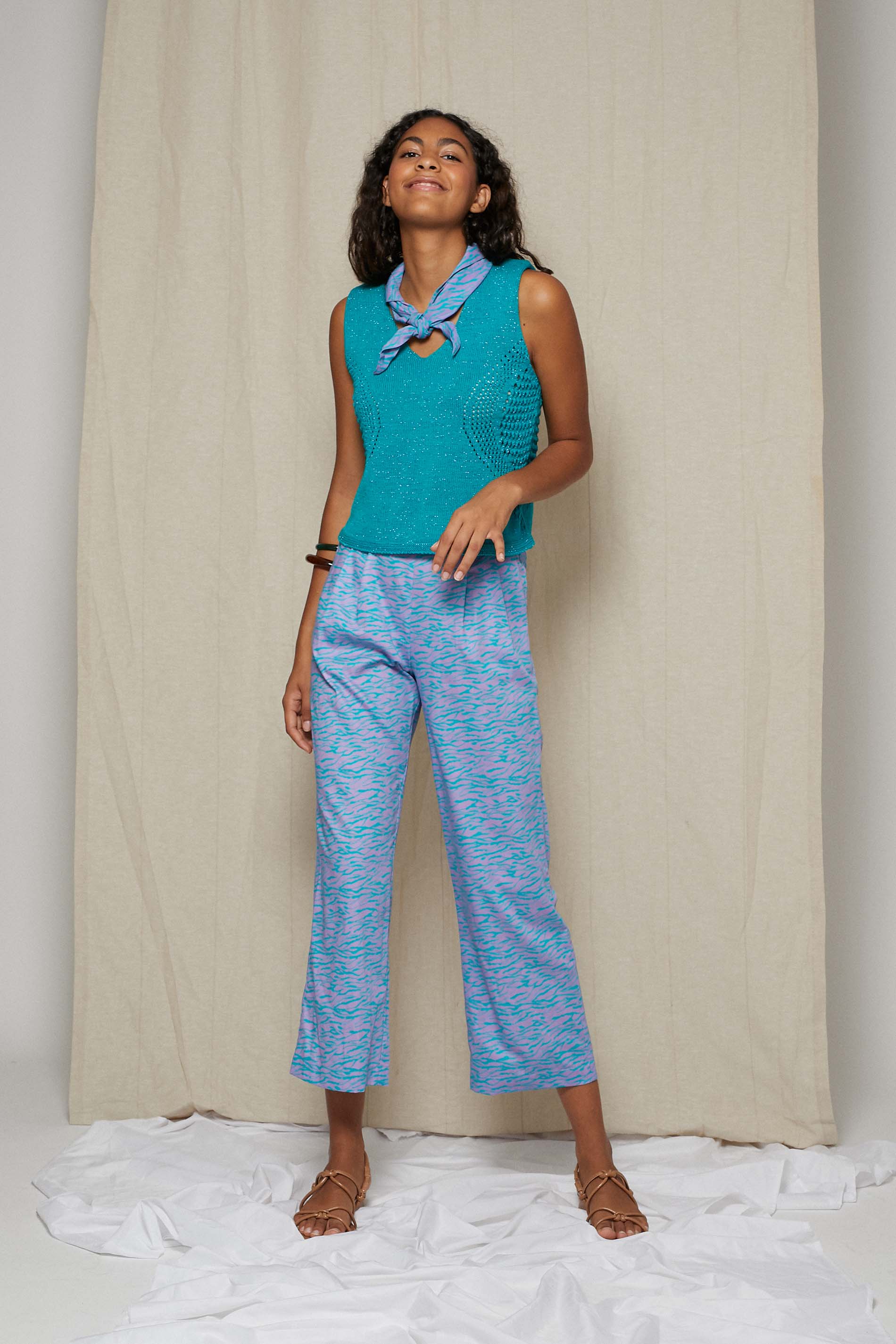 Top punto TURQUESA lurex MILAN