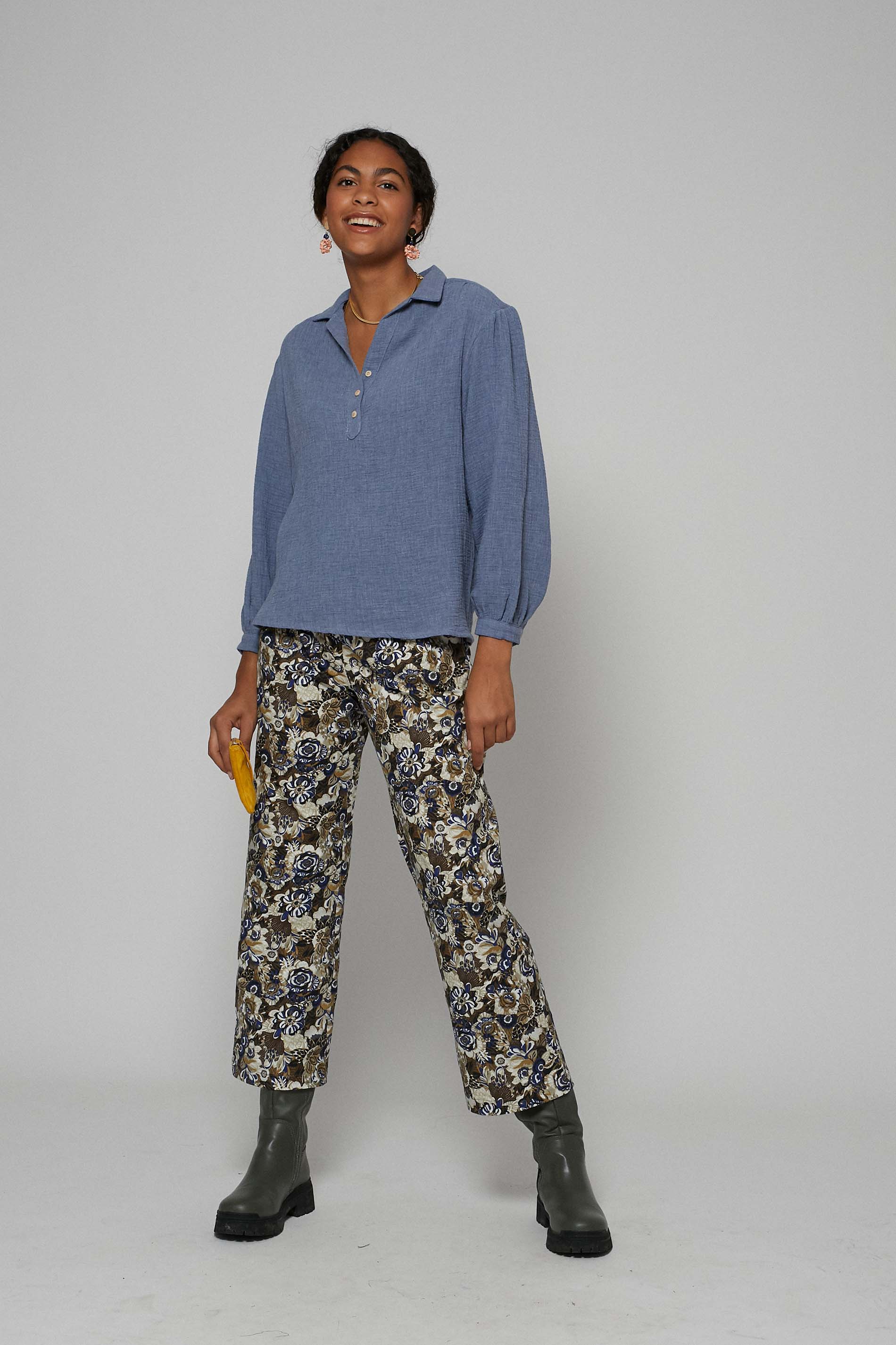 Blusa OTTA organic indigo