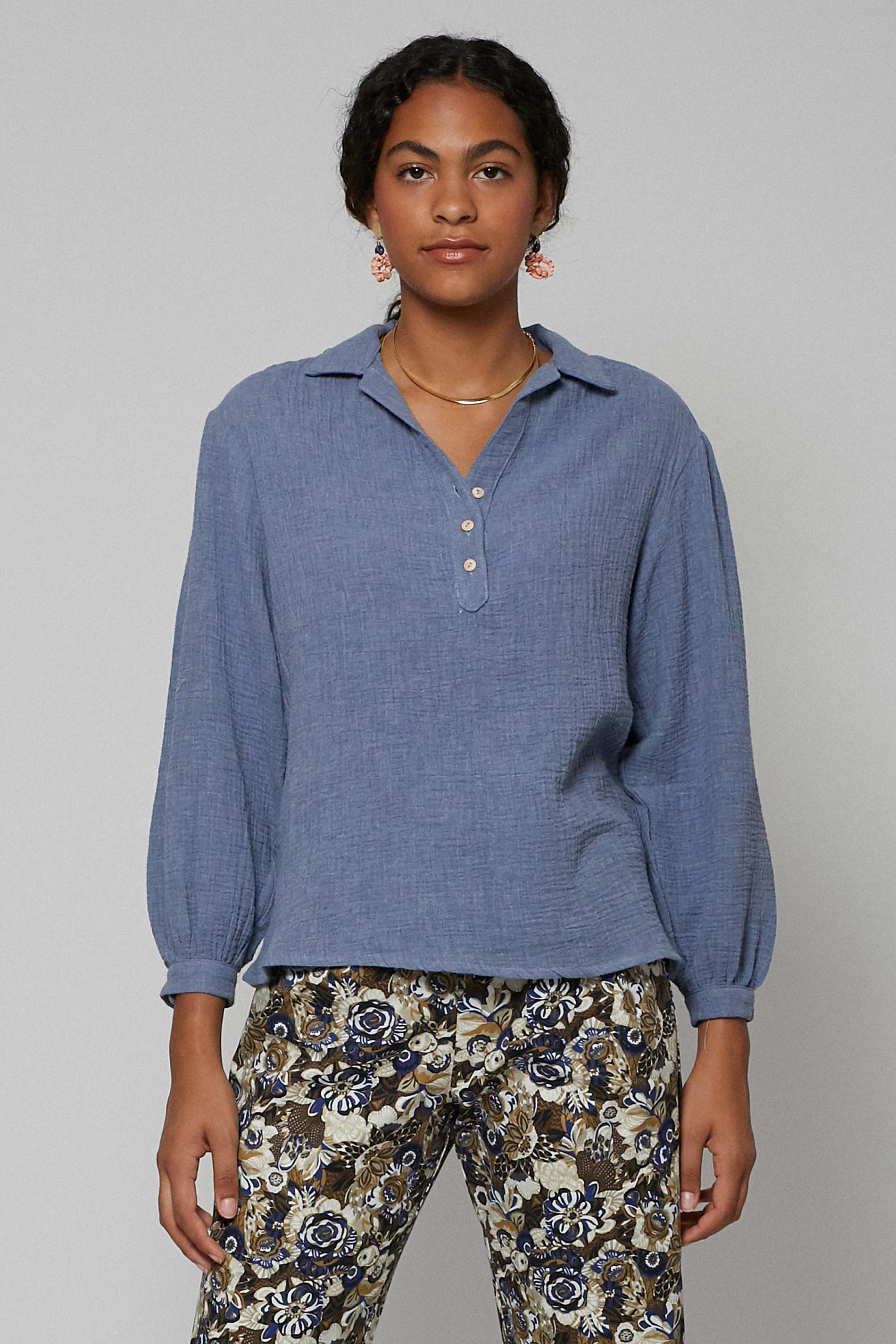 Blusa OTTA organic indigo