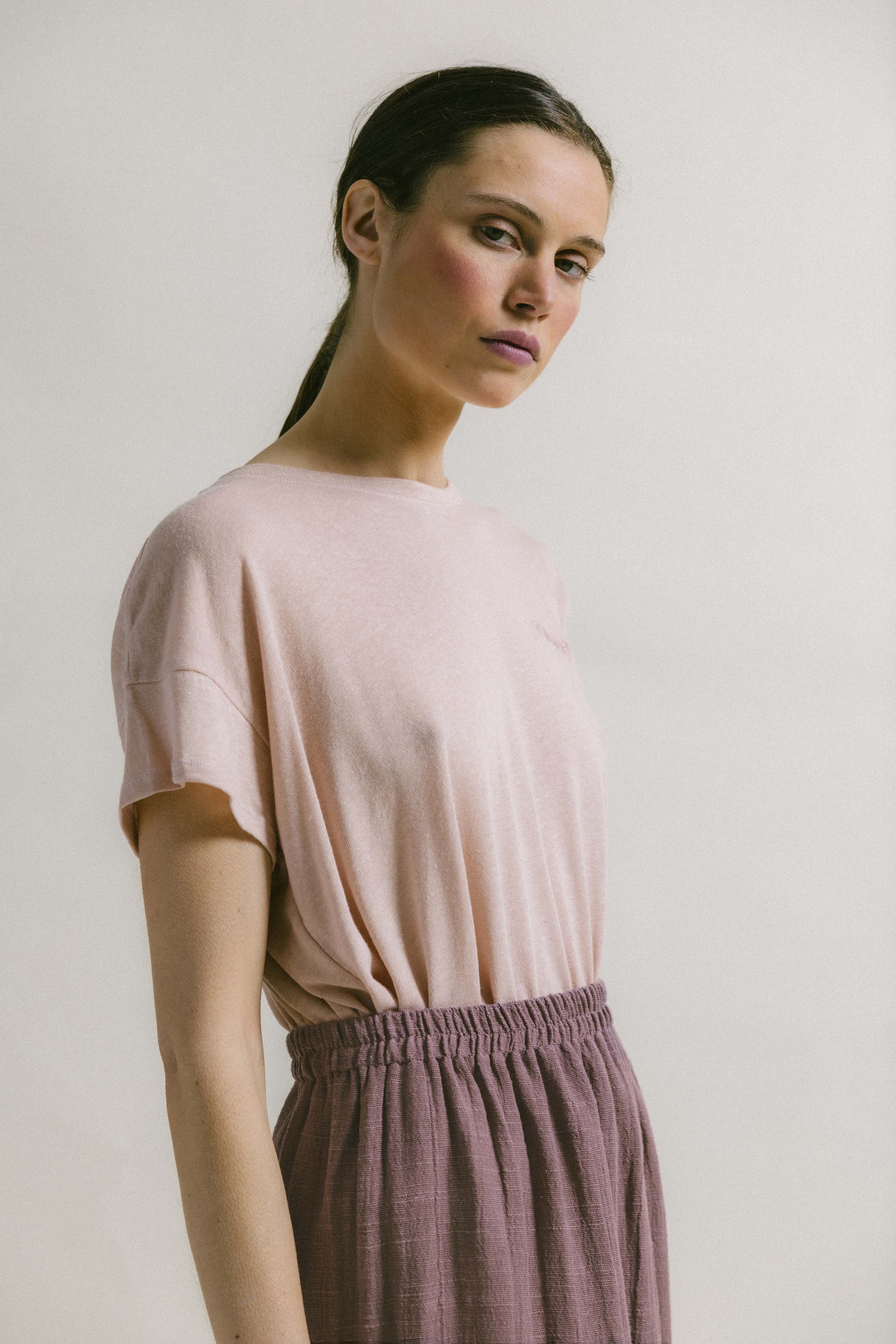 Camiseta rosa bordado TRIANABYC