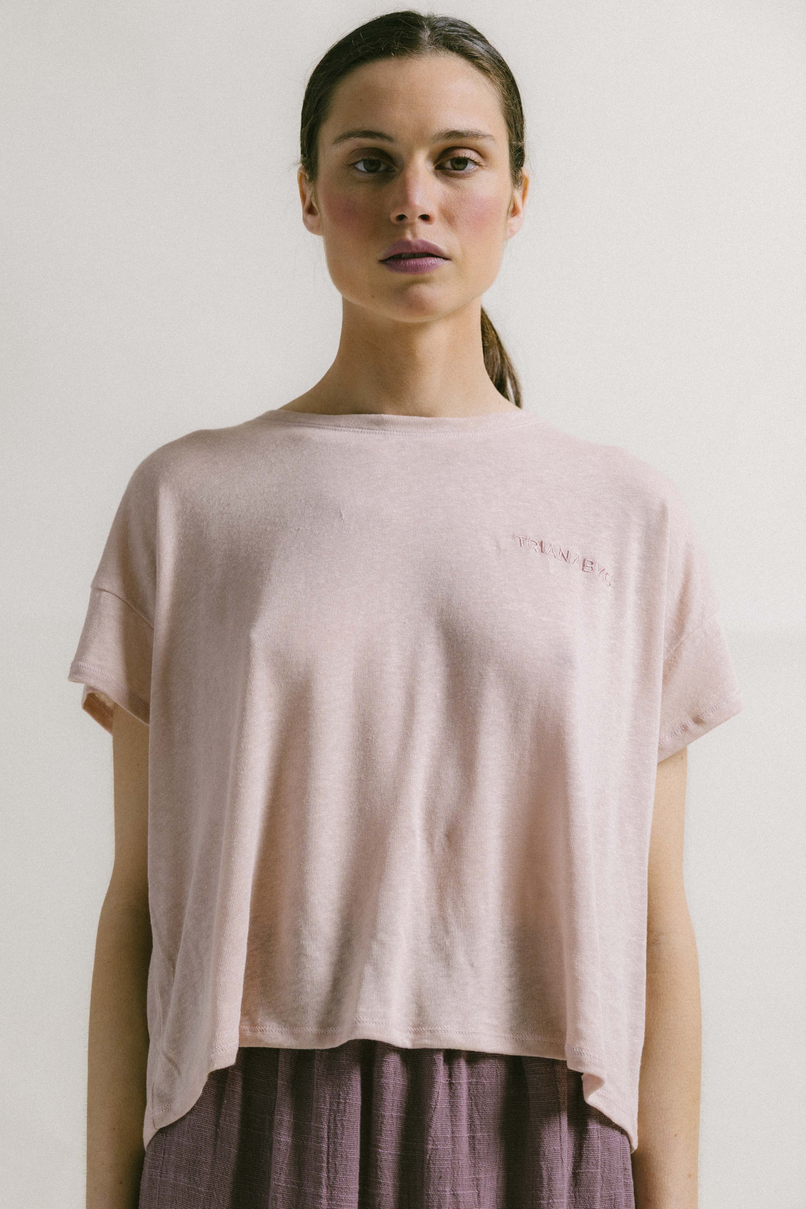 Camiseta rosa bordado TRIANABYC