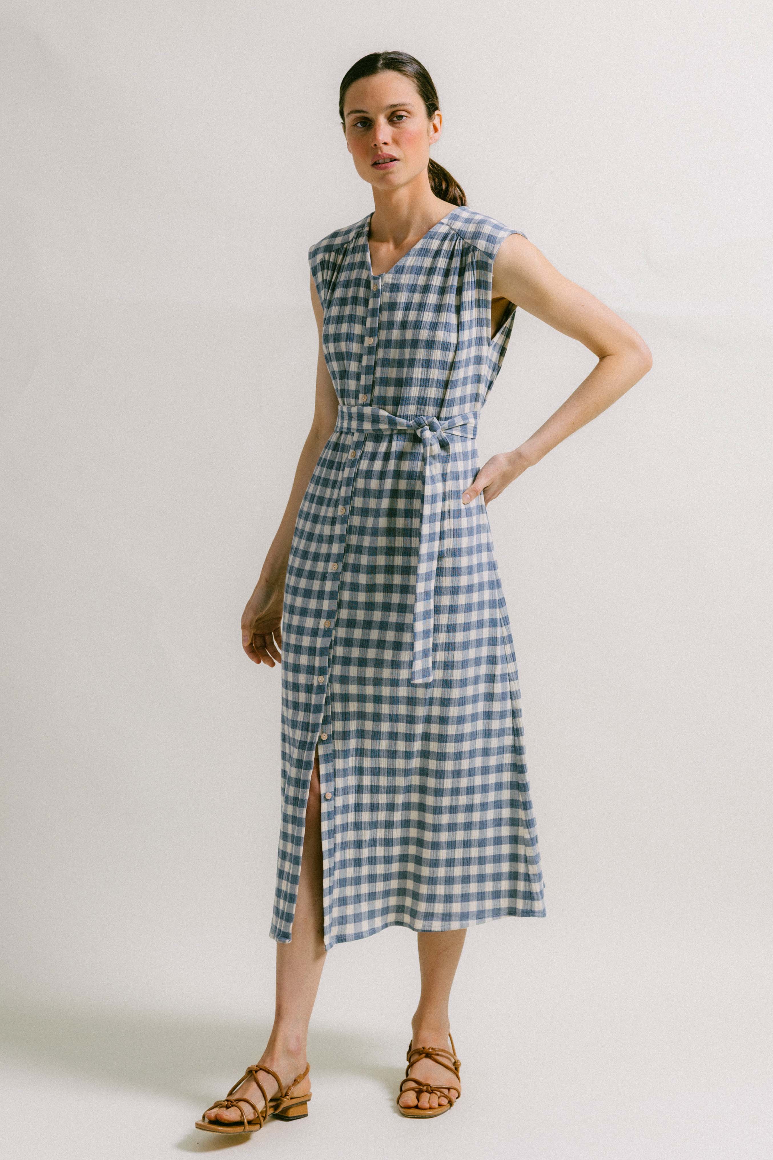 Vestido VICHY AZUL OLIMPIA