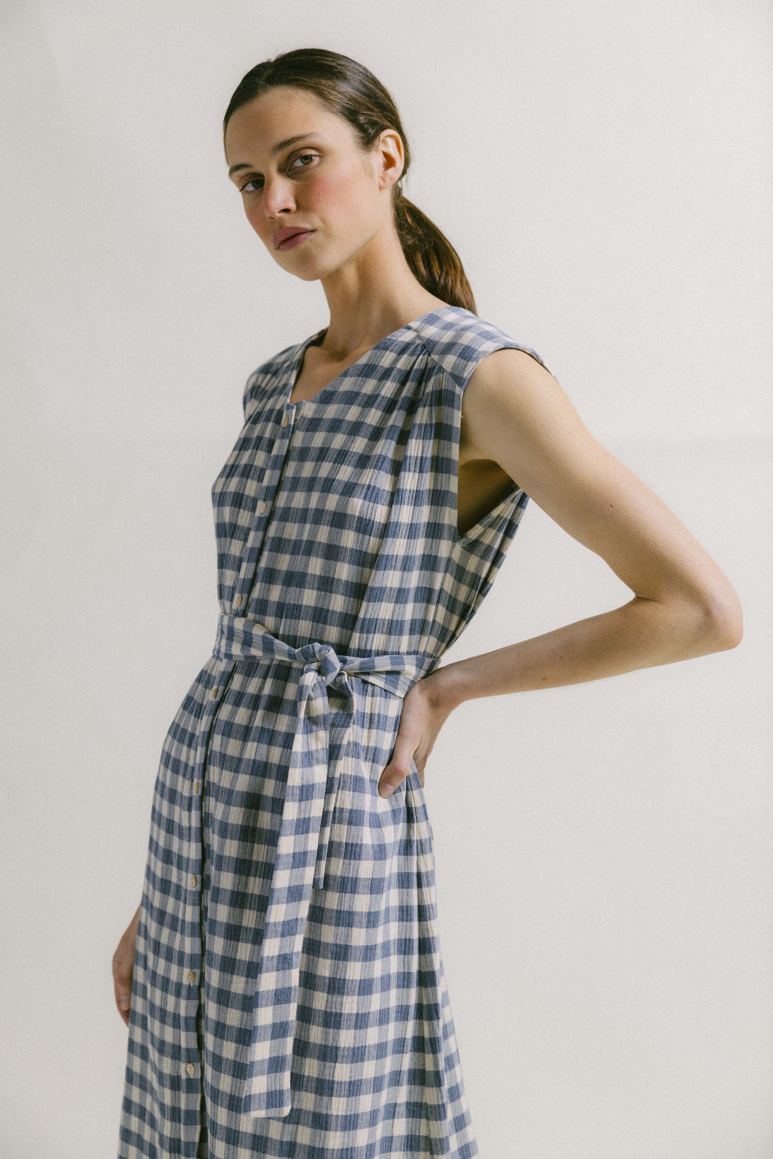 Vestido VICHY AZUL OLIMPIA