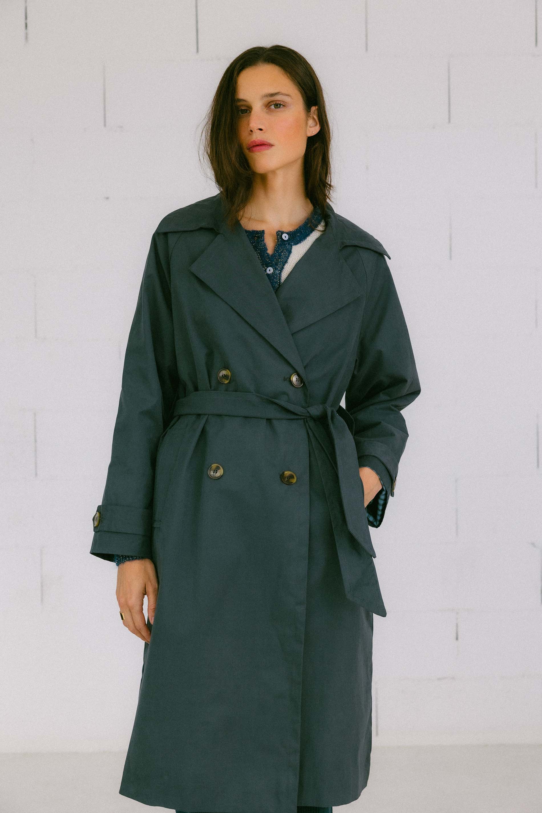 GABARDINA COP AZUL PETRÓLEO