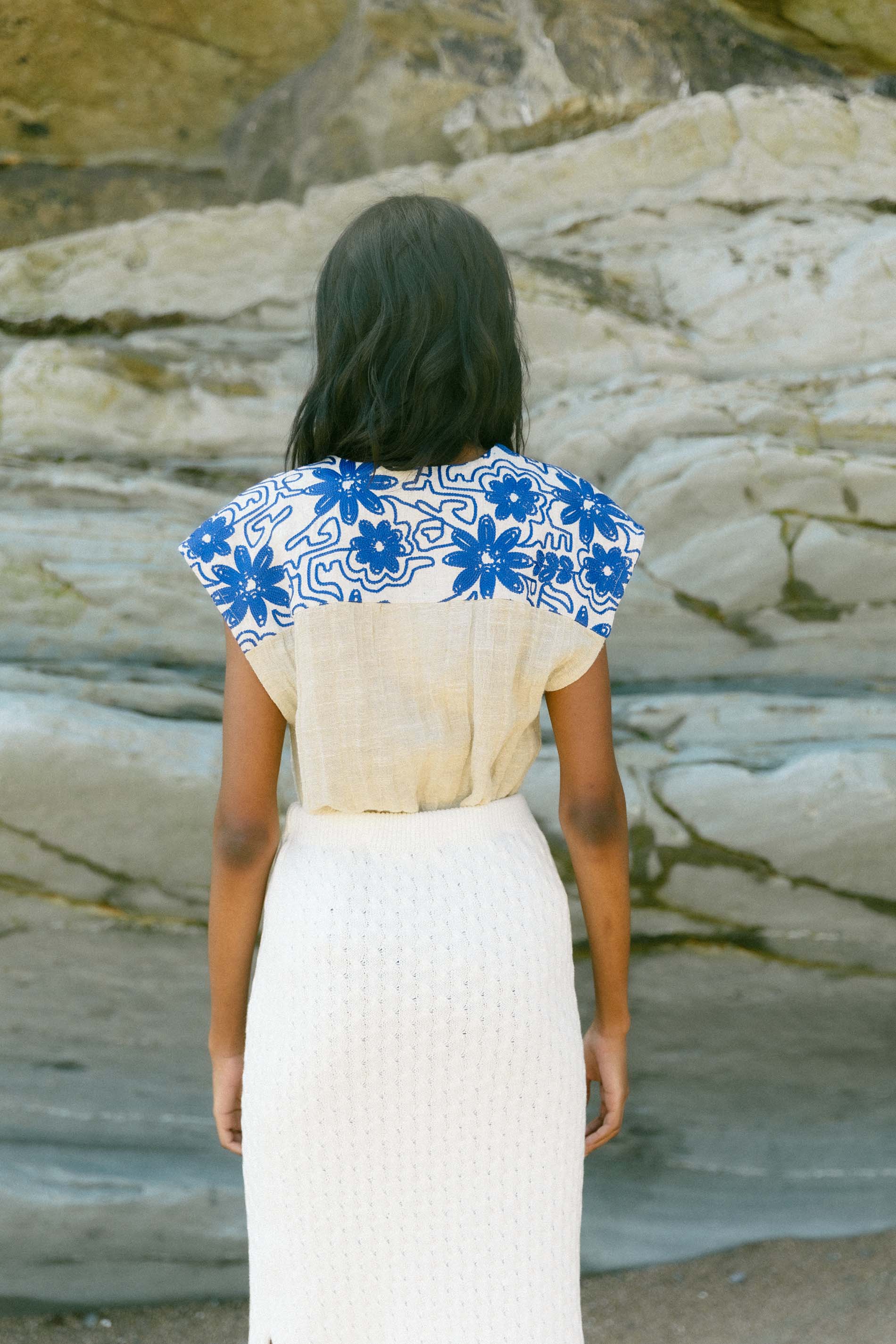 Falda blanca punto SELERNO