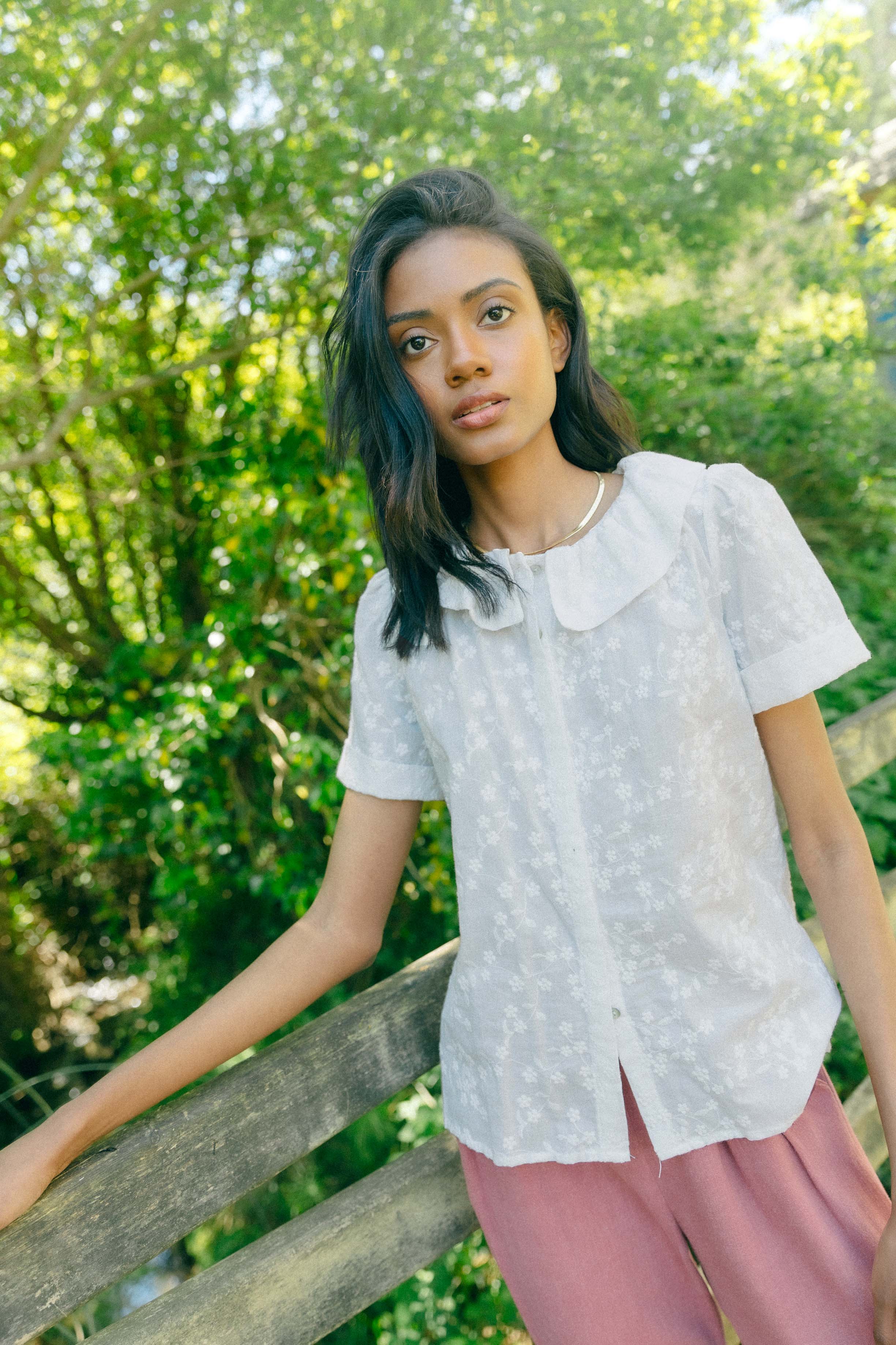 Blusa voile bordado LAVANDA