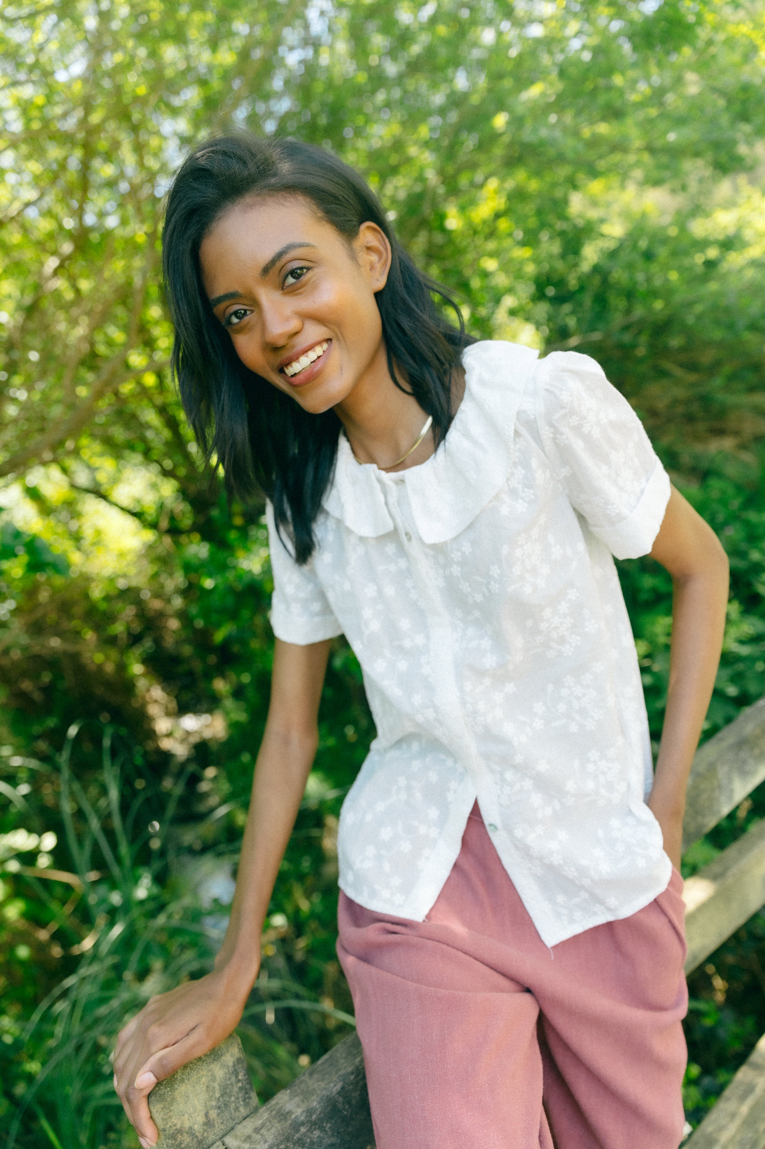 Blusa voile bordado LAVANDA