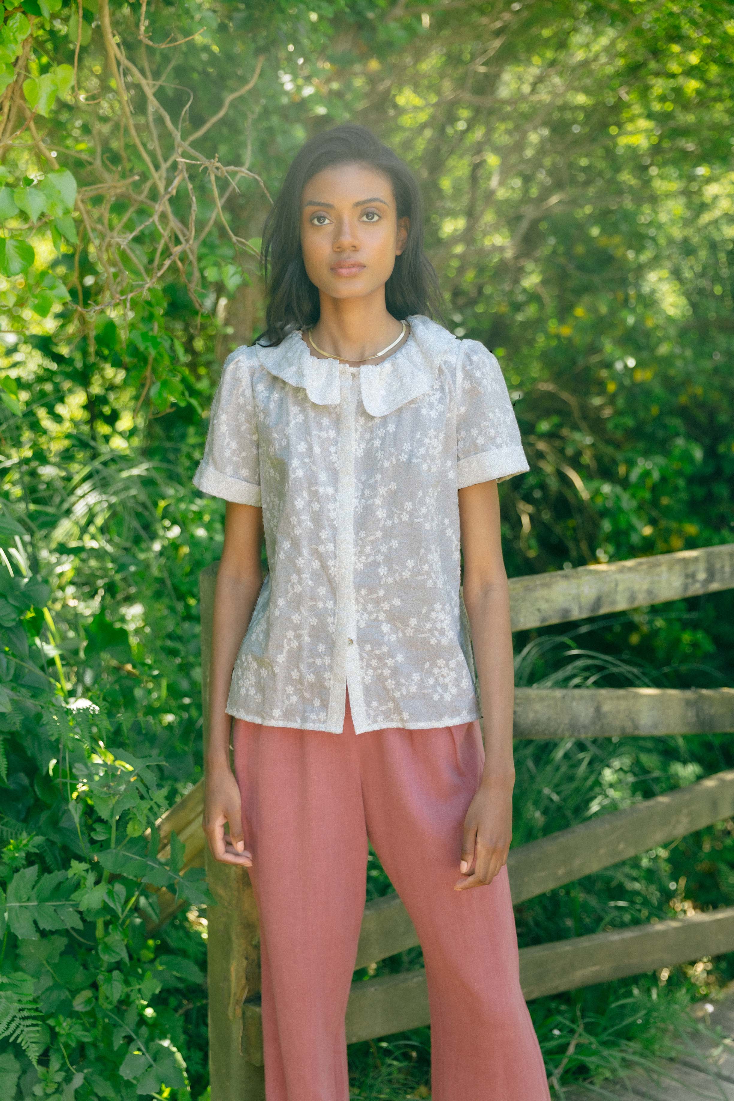 Blusa voile bordado LAVANDA