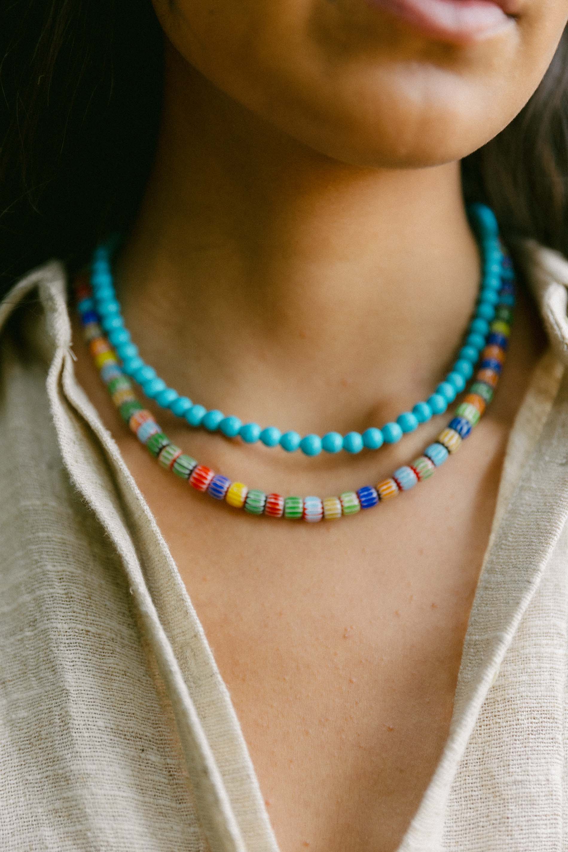 collier FAULT bleu
