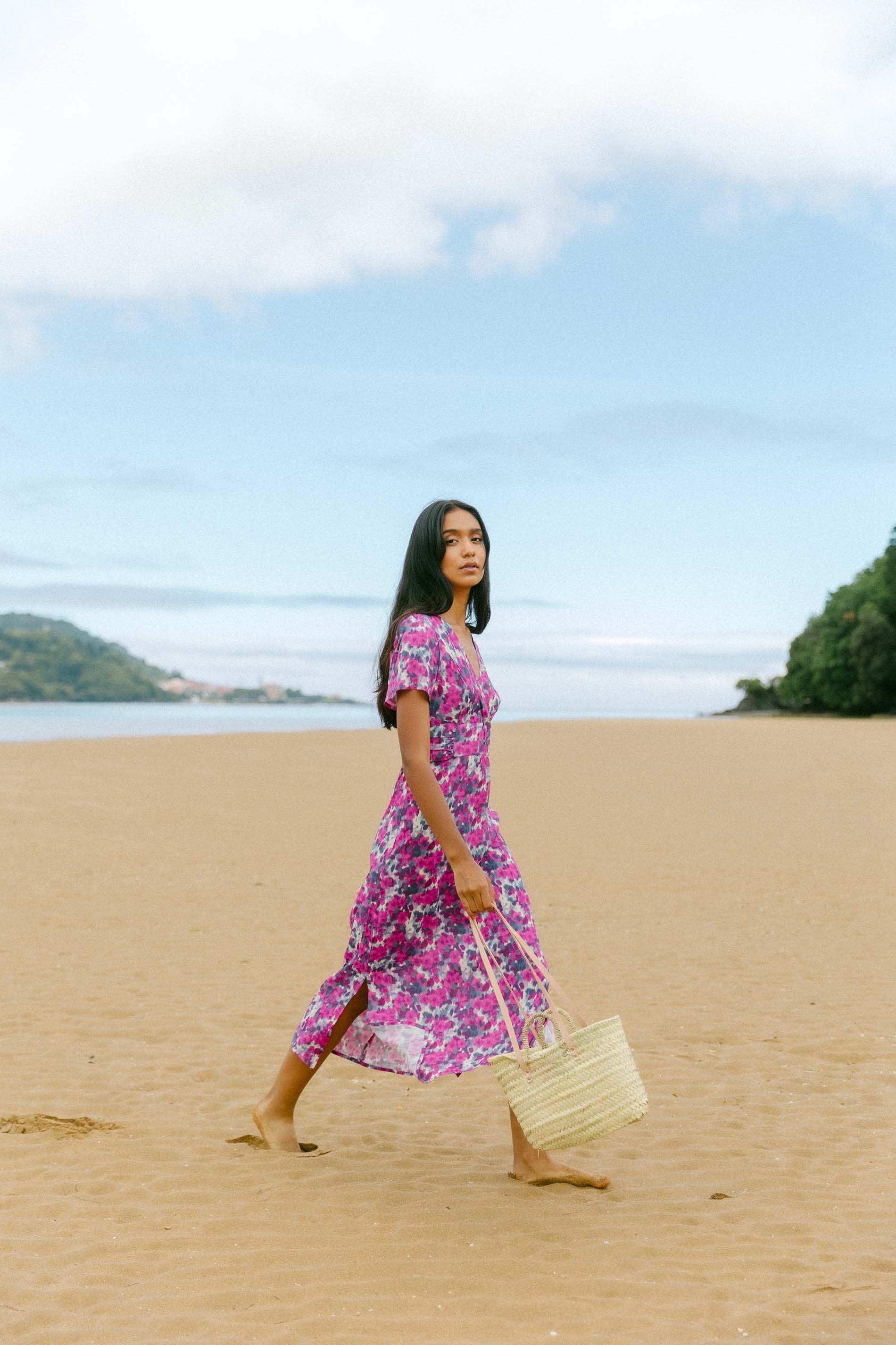 Vestido mancha fucsia COLON