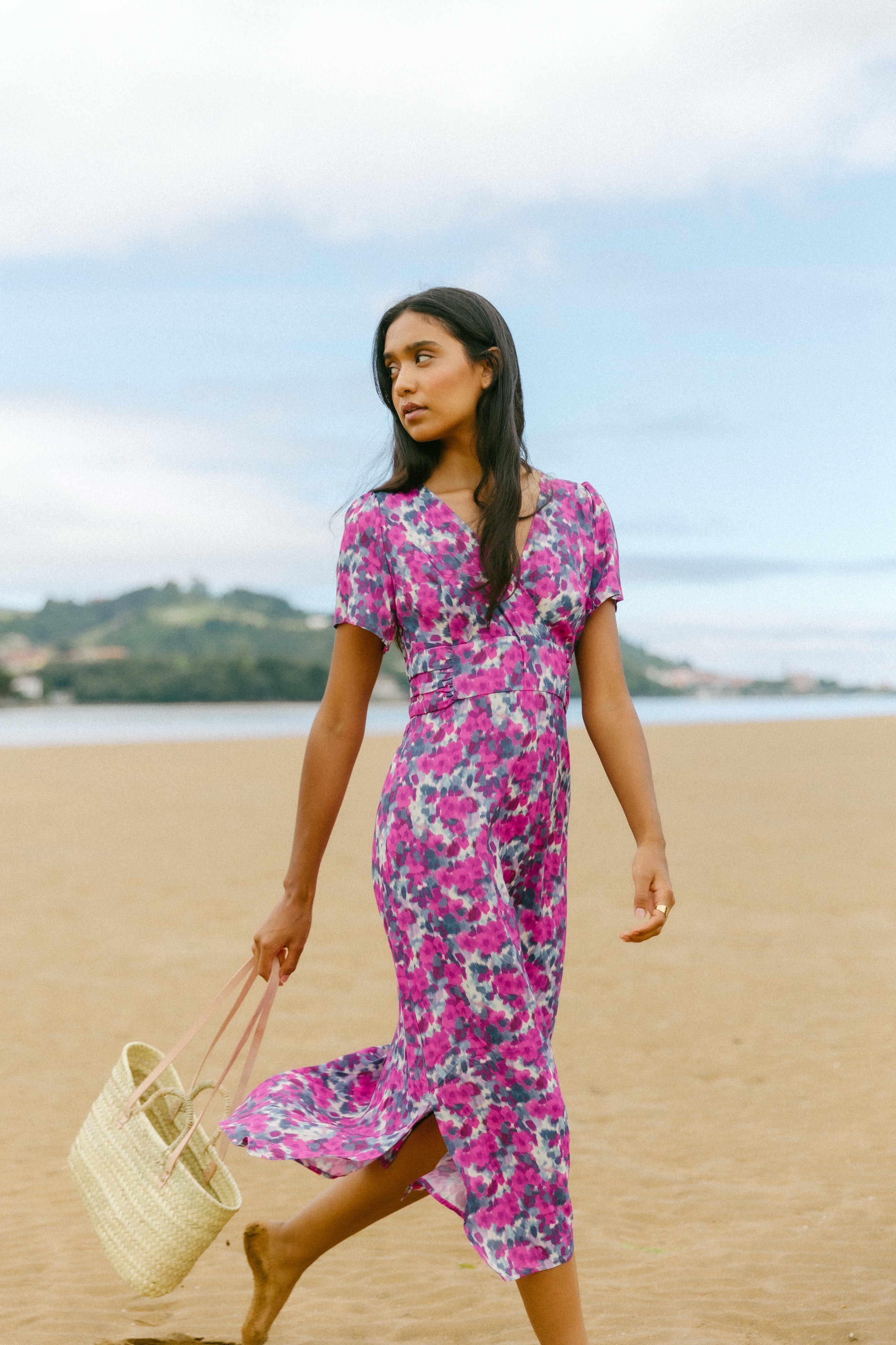 Vestido mancha fucsia COLON