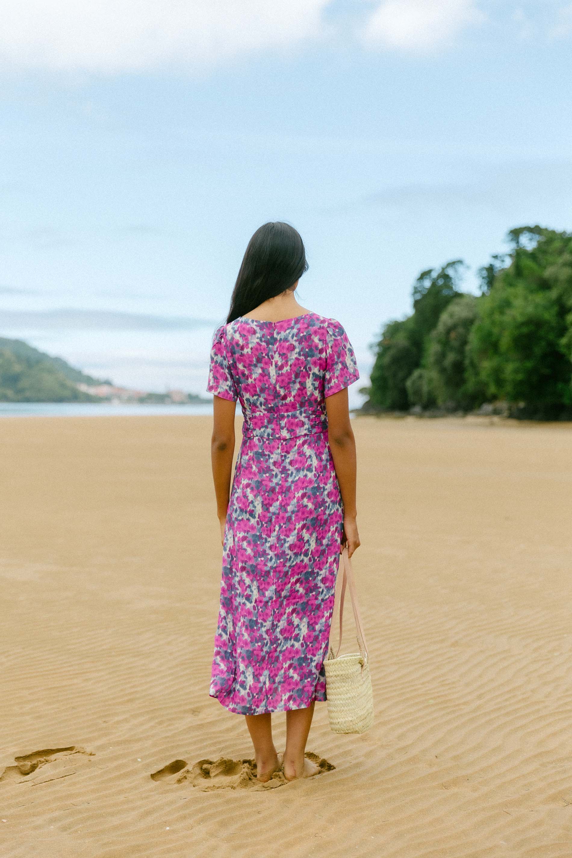 Vestido mancha fucsia COLON