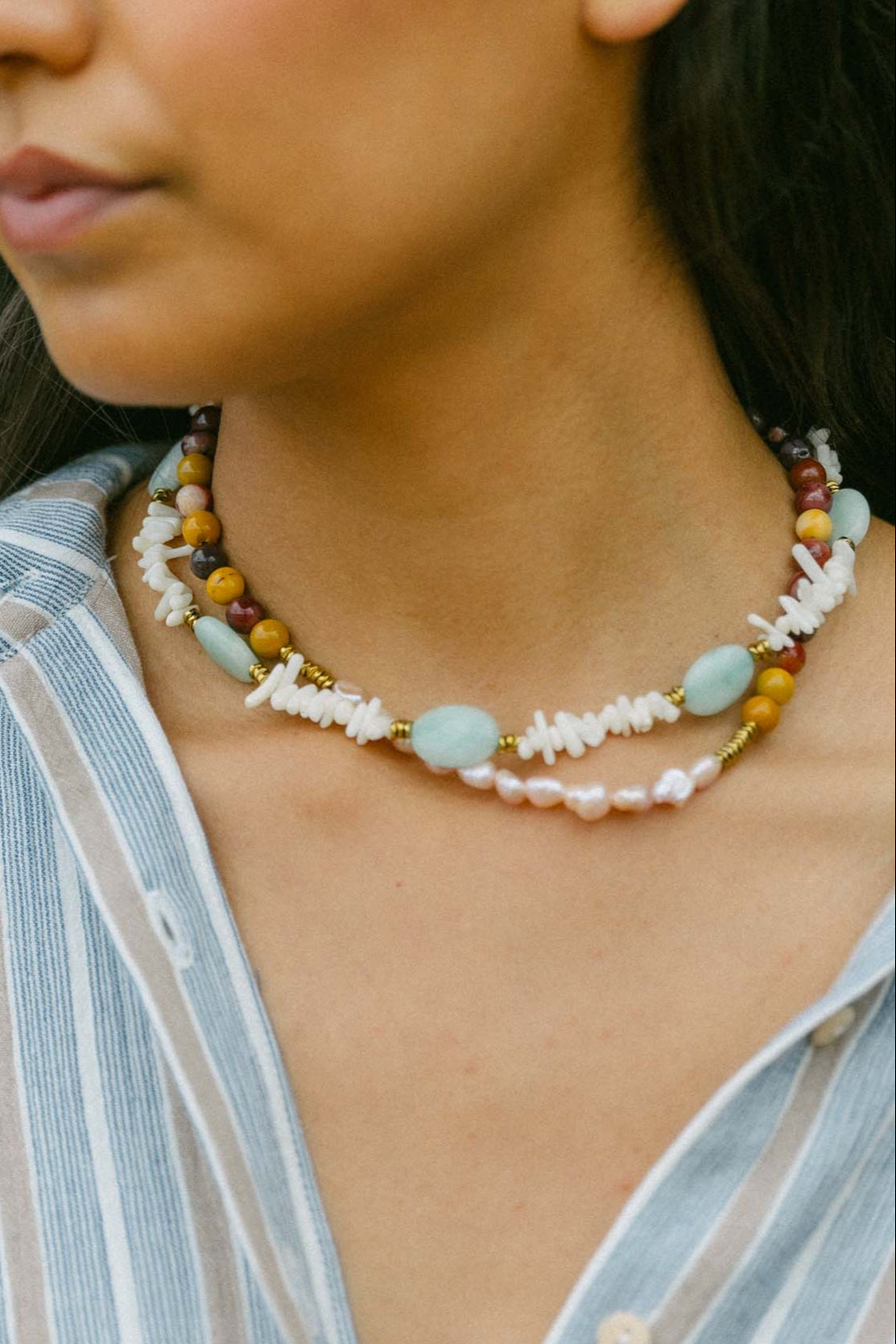 collier FAULT bleu