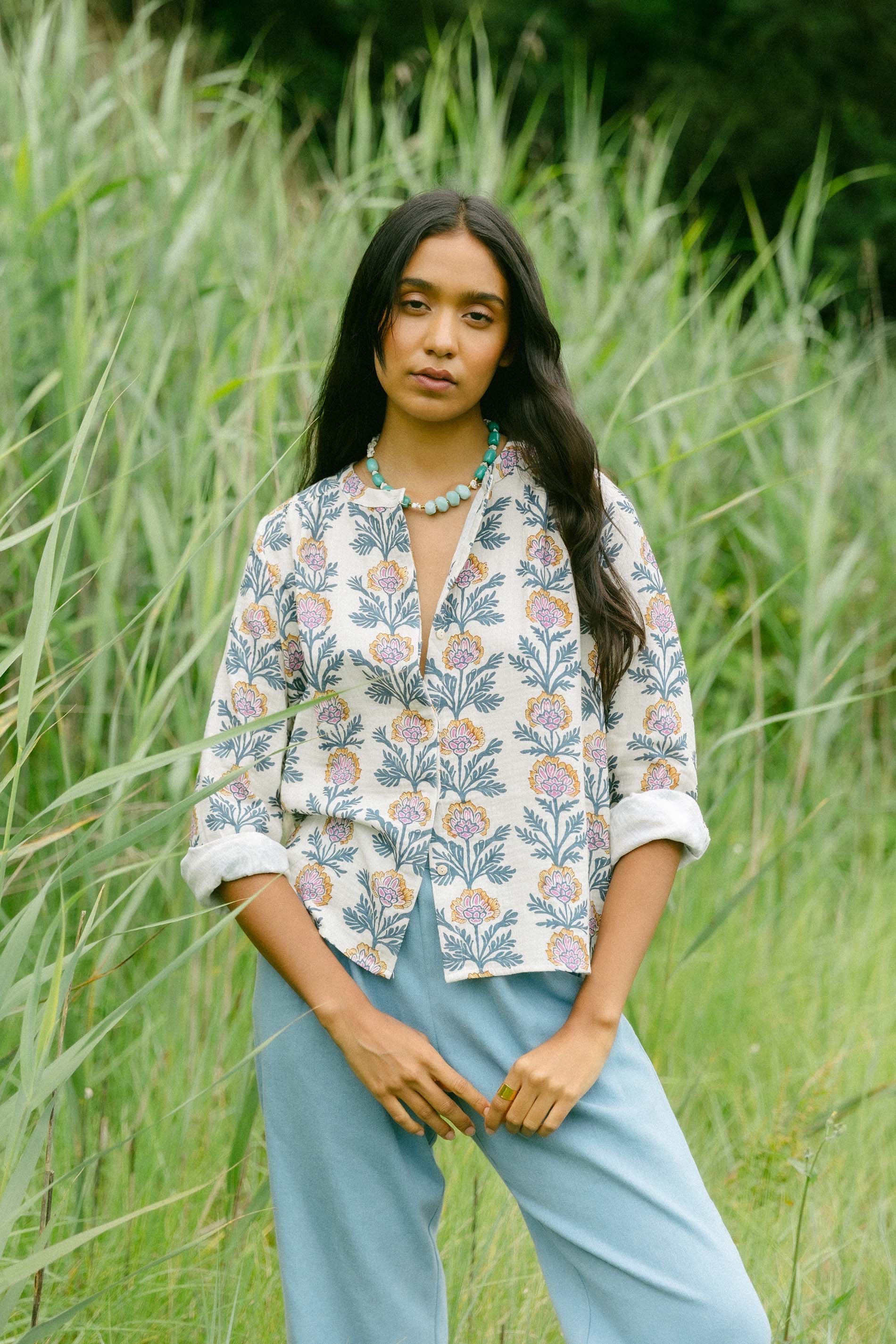 Blusa melbourne block print