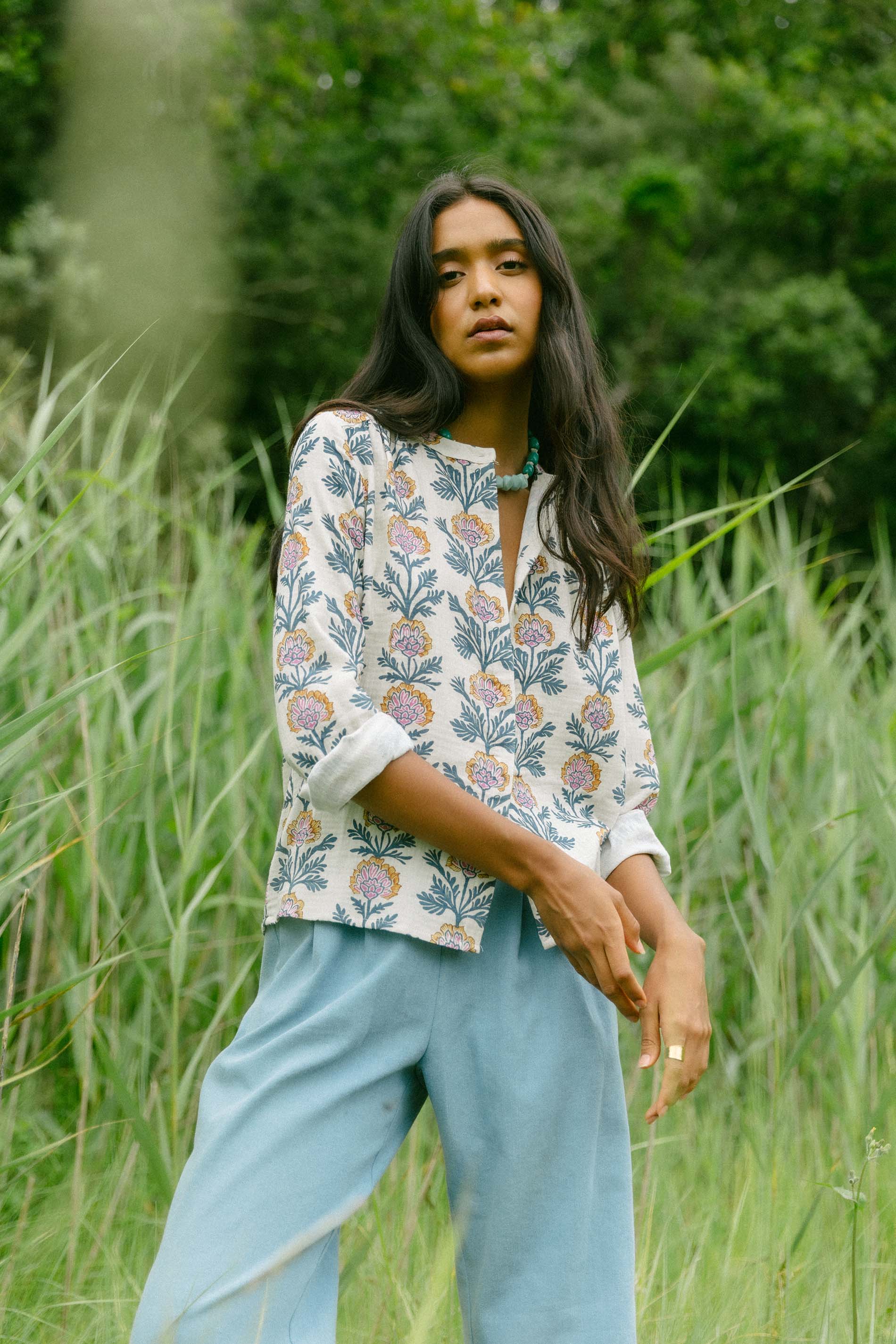 Blusa melbourne block print