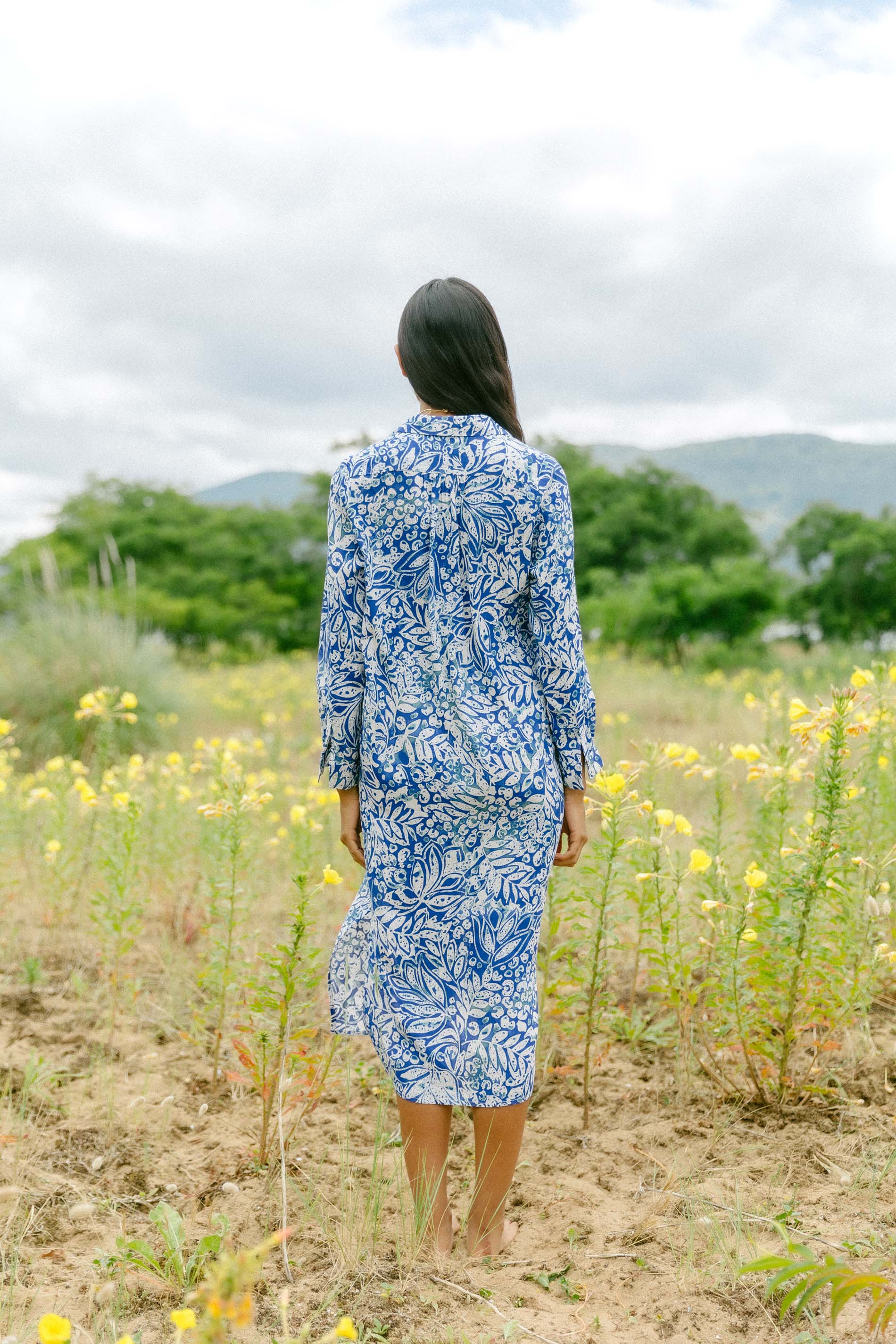 Vestido camisero ramas blue CAPIRA