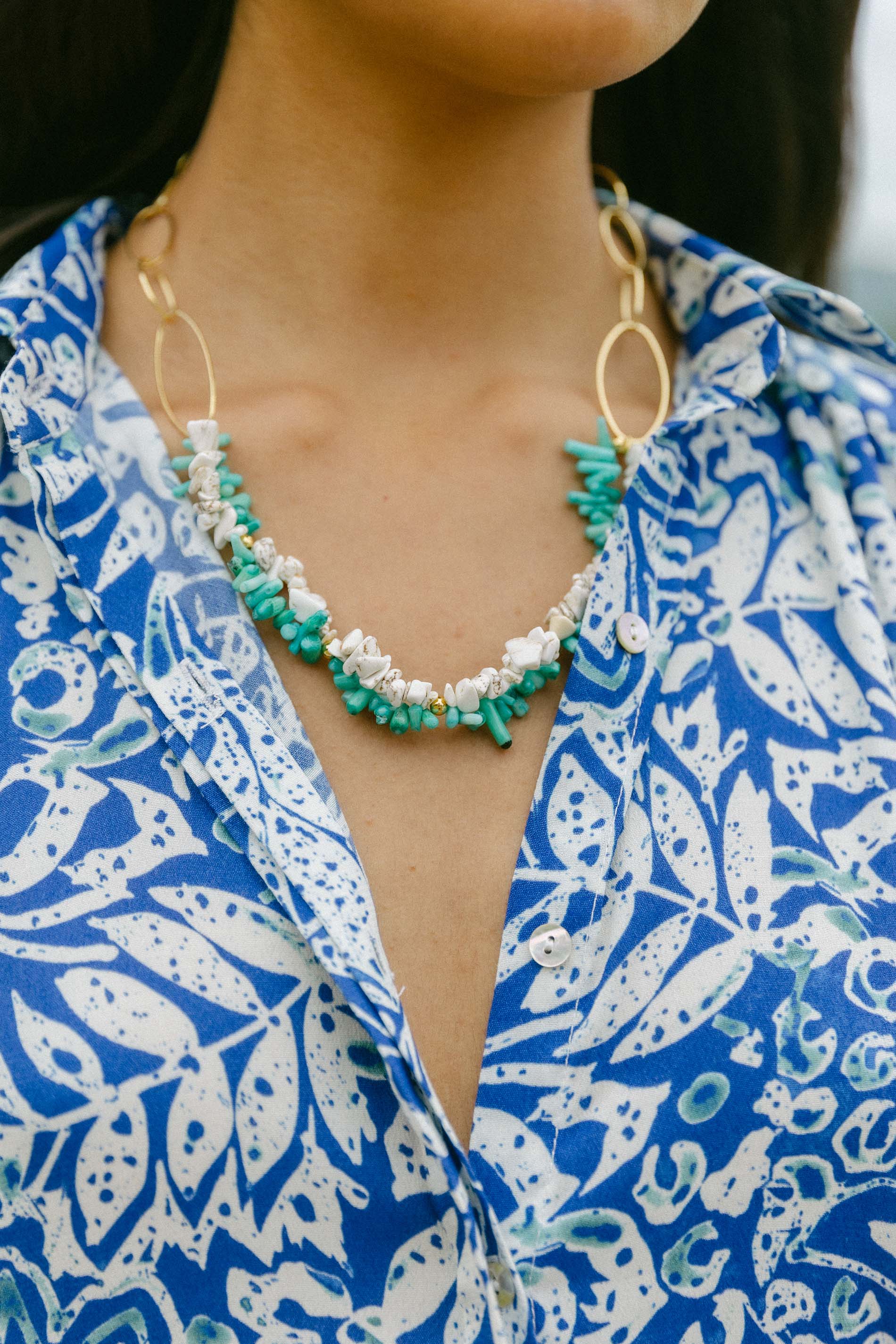 collier FAULT bleu