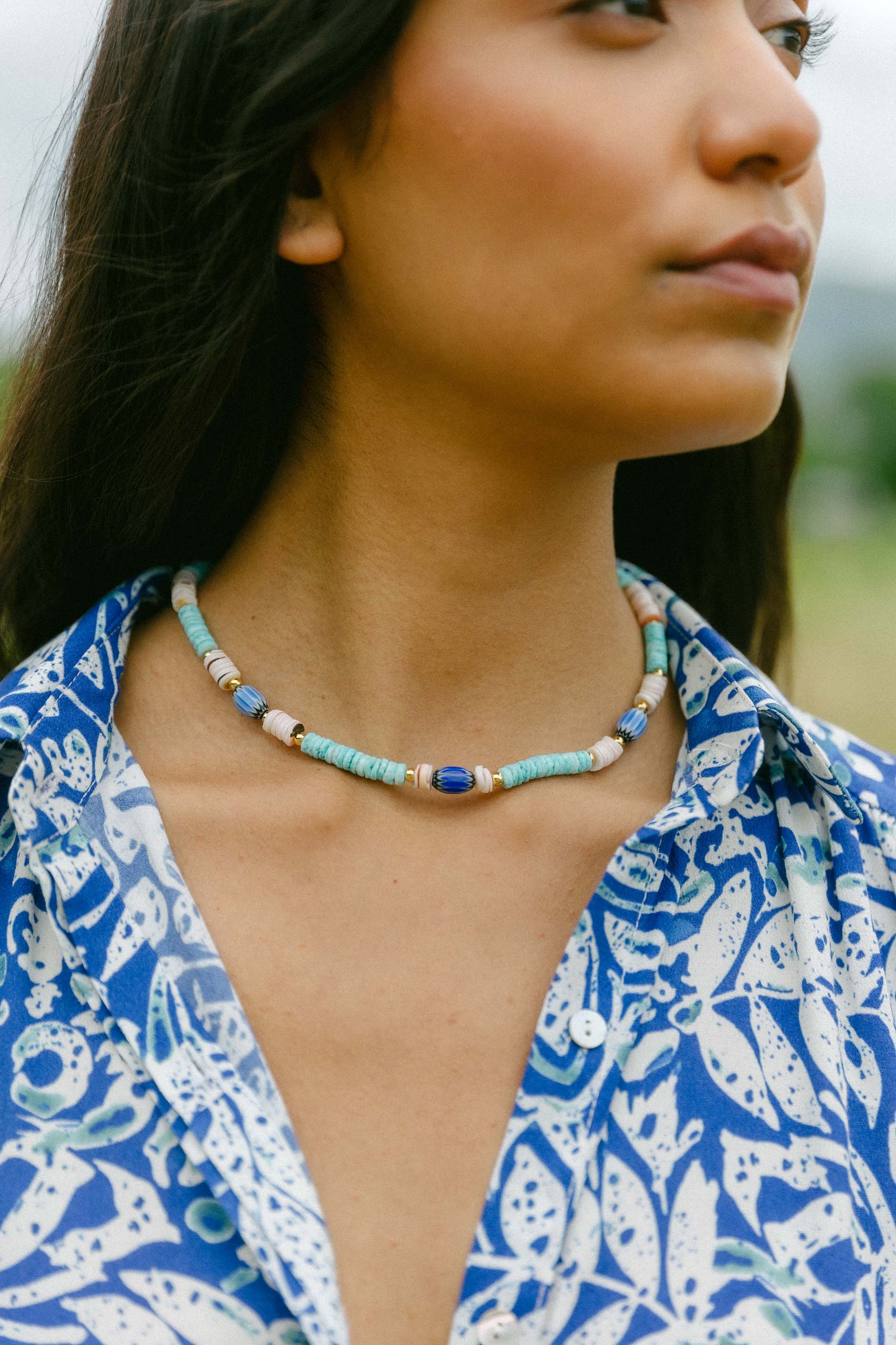 collier FAULT bleu