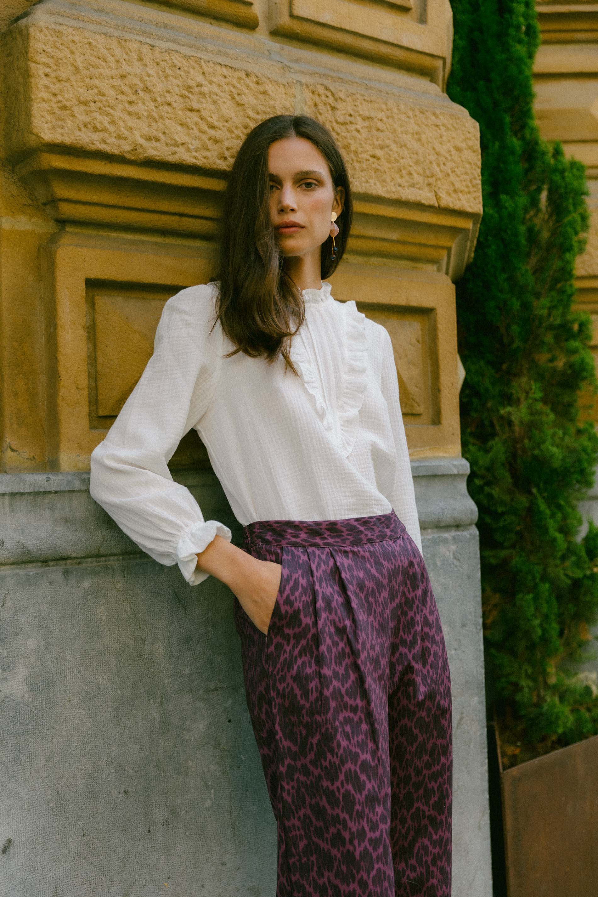 Blusa algodón orgánico blanca SILKEN