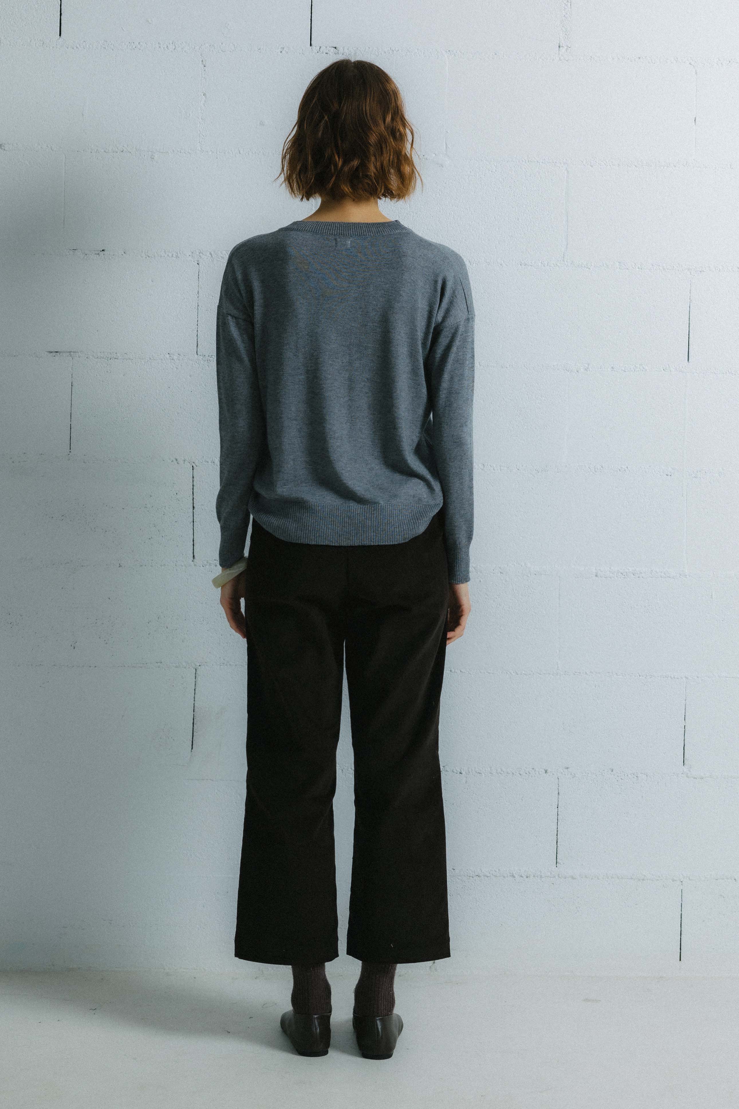 Jersey de punto fino LANA ELVAS GRIS.
