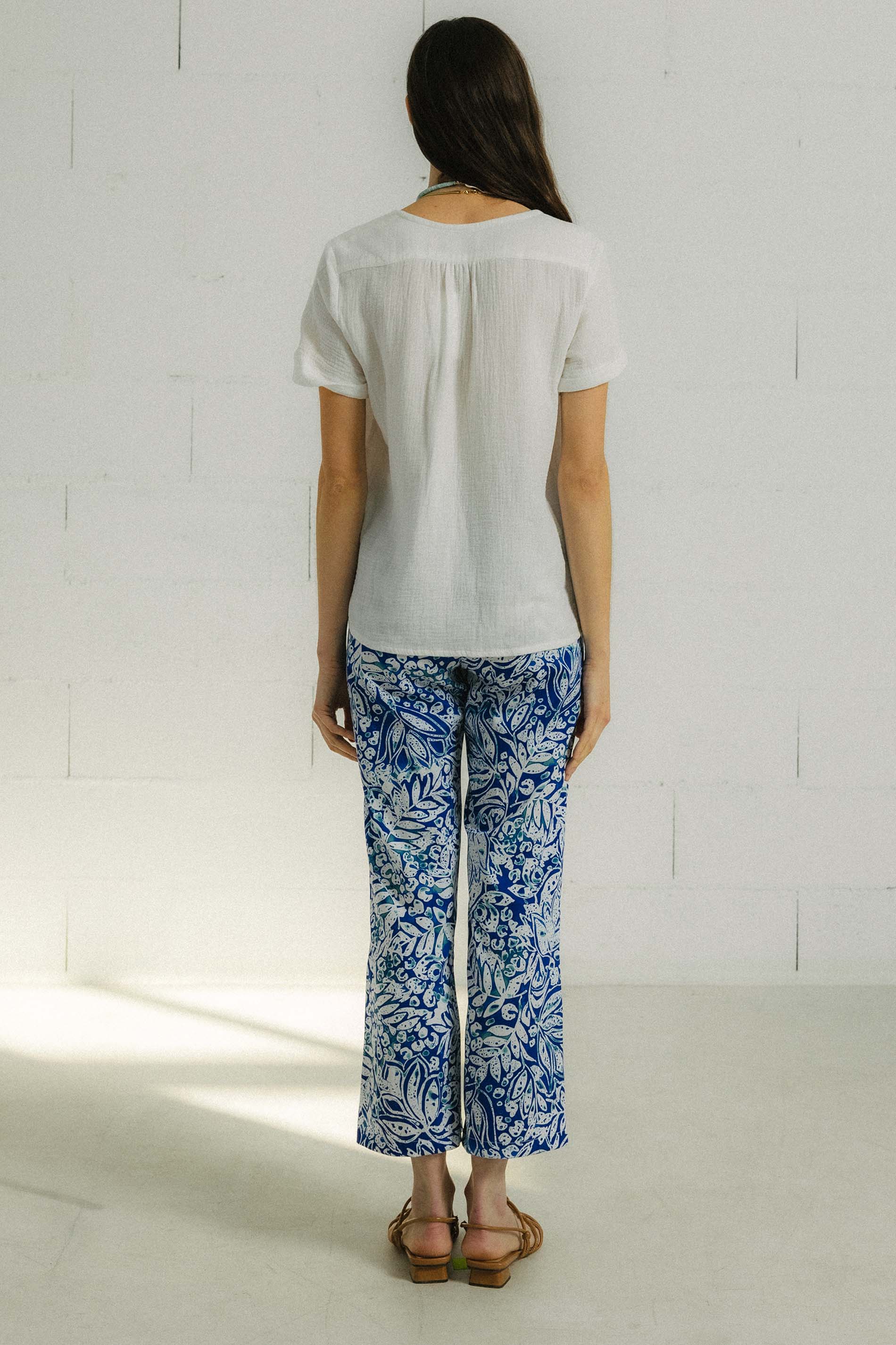 Blusa BURNI algodón orgánico blanco