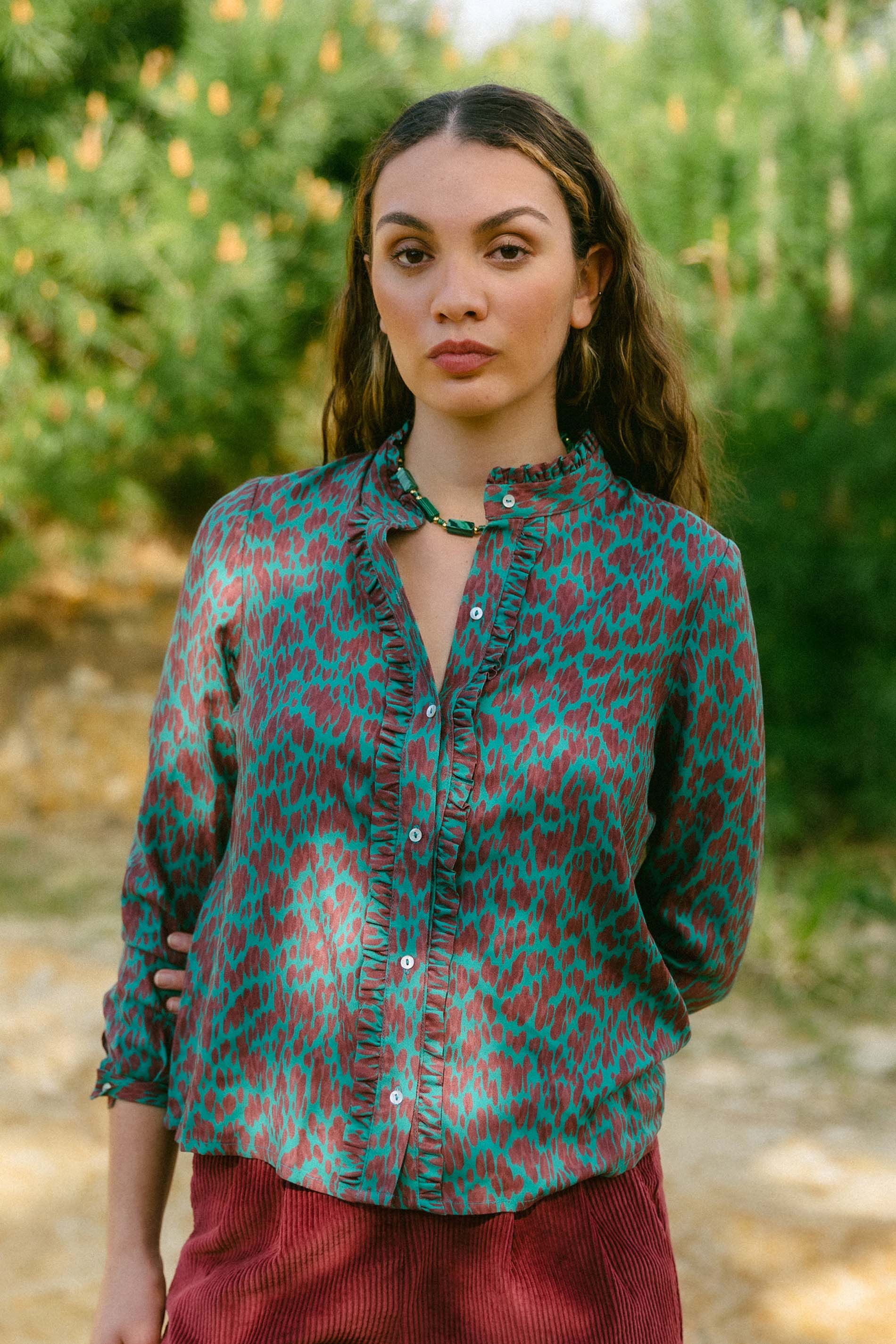 Blusa LAGOS animal verde