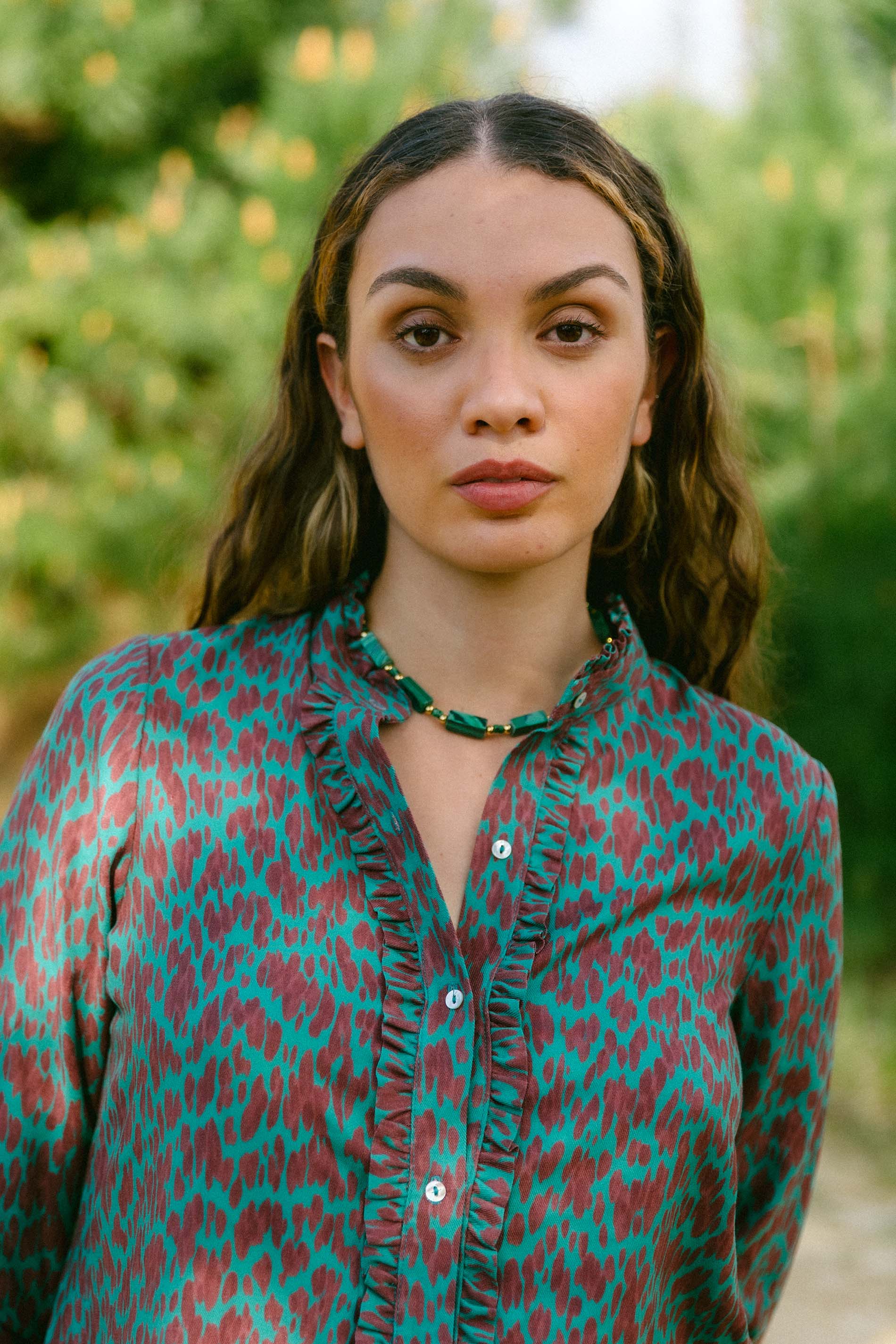 Blusa LAGOS animal verde