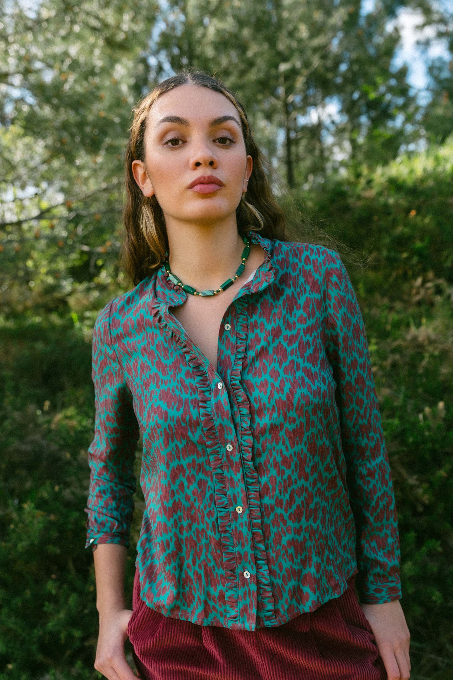 Blusa LAGOS animal verde