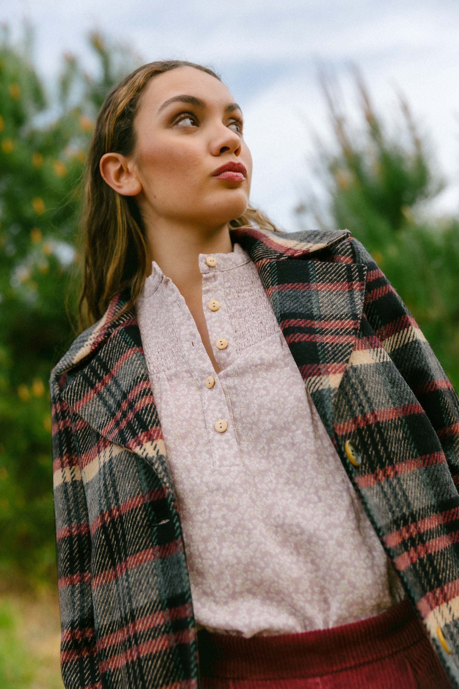 Blusa CENIA algodón organico malva